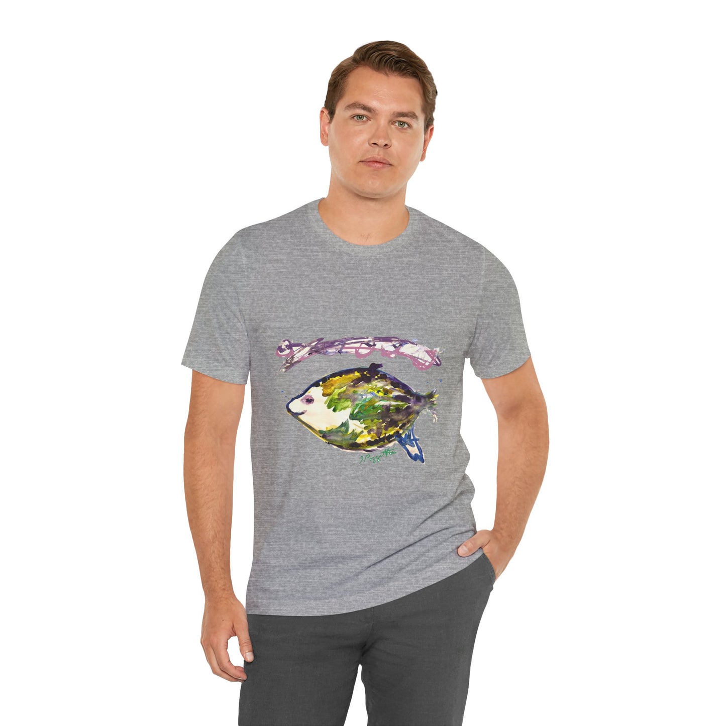 FISH Watercolor Painting on T Shirt