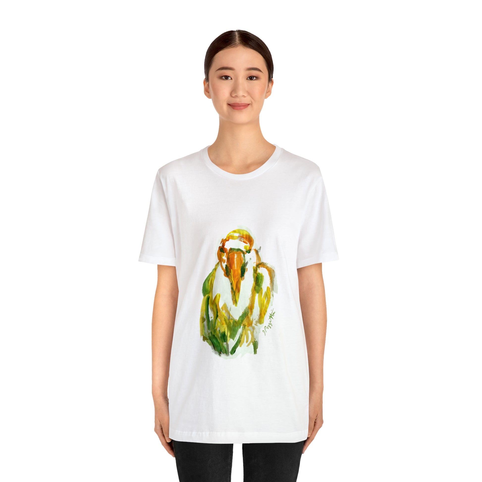 BIRD Watercolor Painting T Shirt with H&B Logo on Back