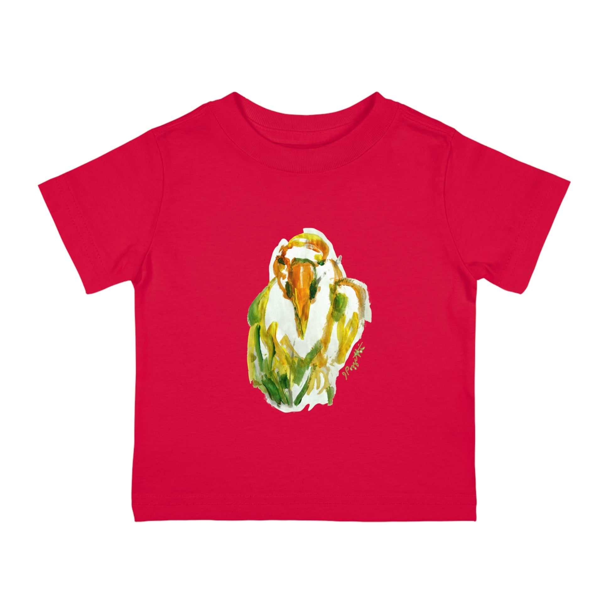 Infant Cotton Jersey Tee with Bird Watercolor