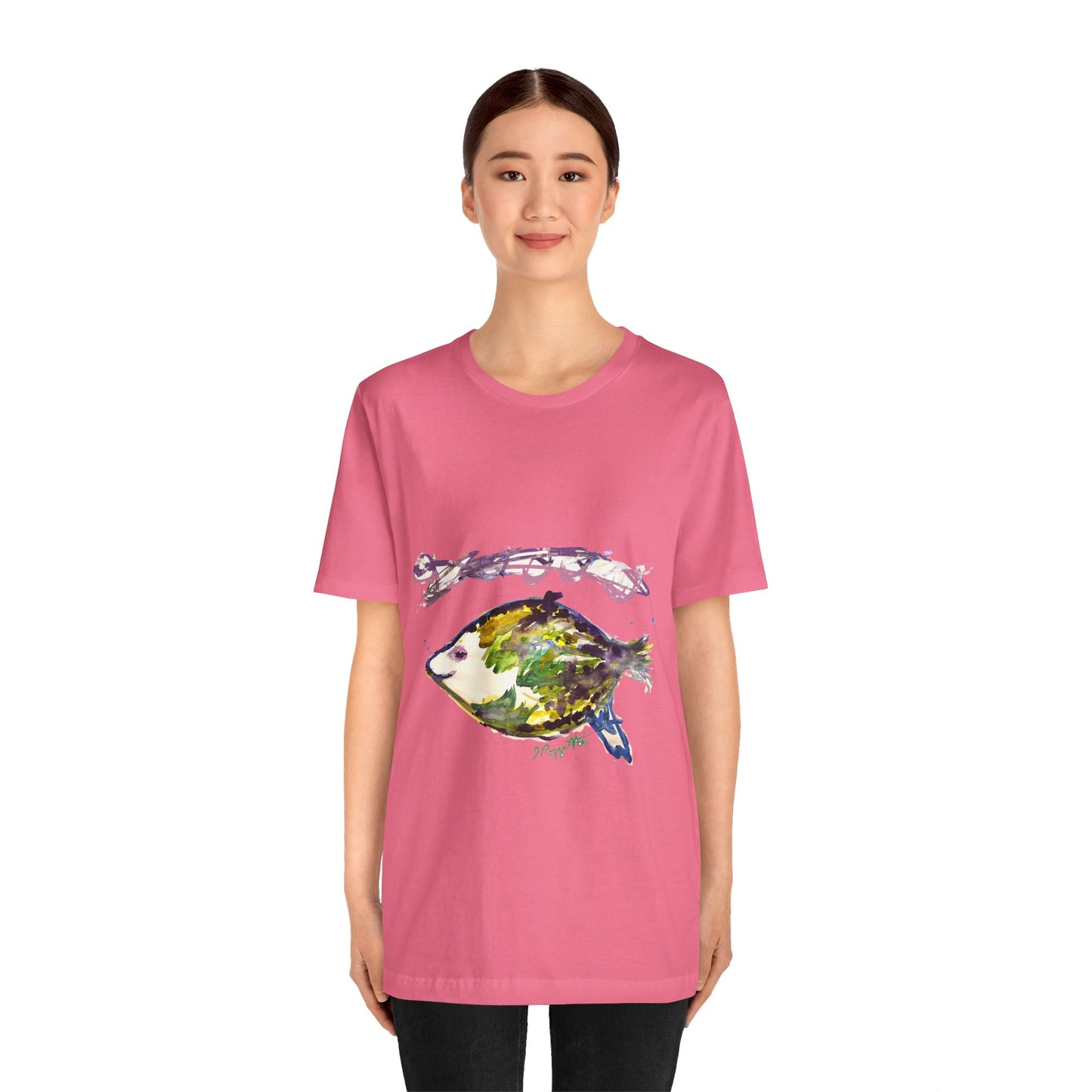 FISH Watercolor Painting on T Shirt