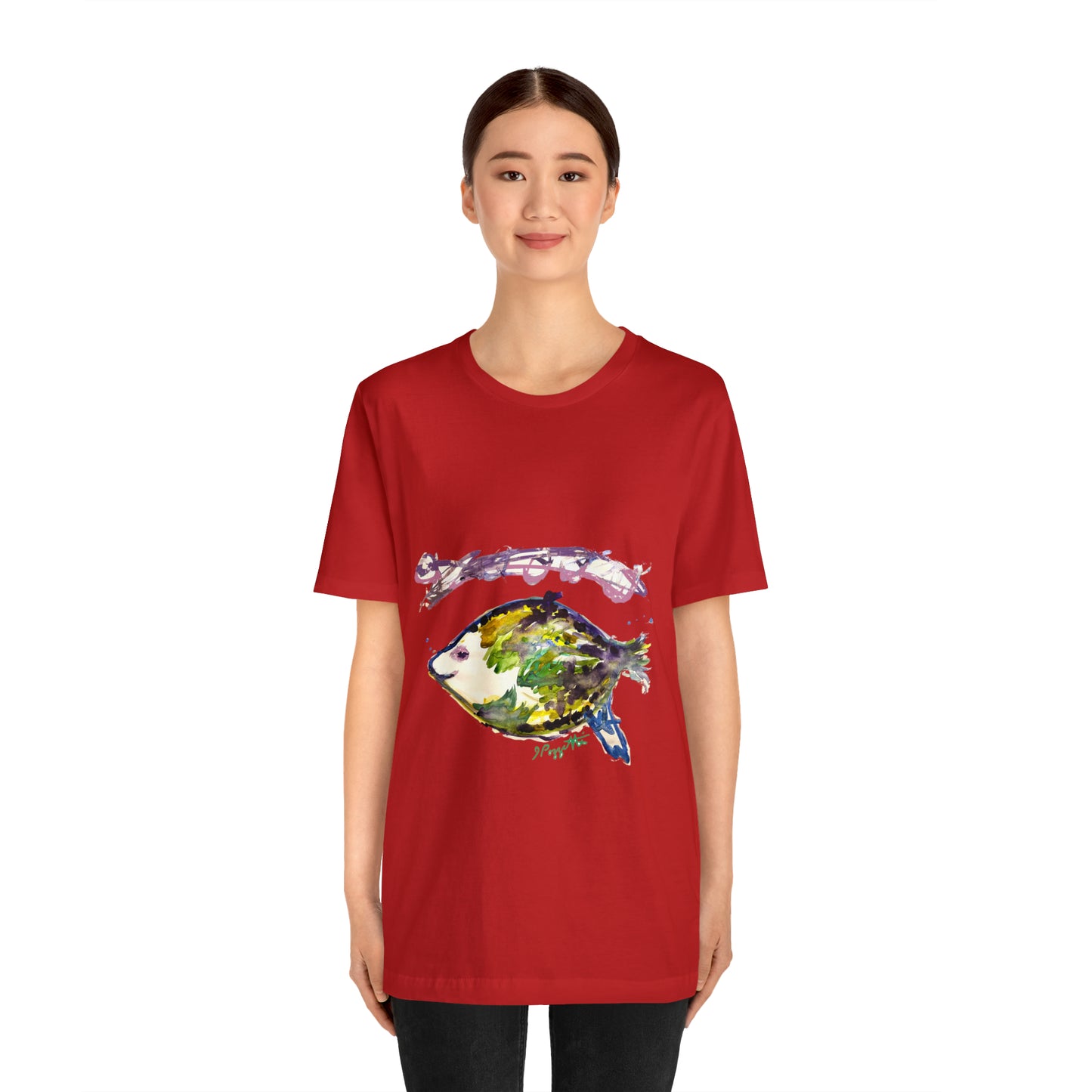 FISH Watercolor Painting on T Shirt