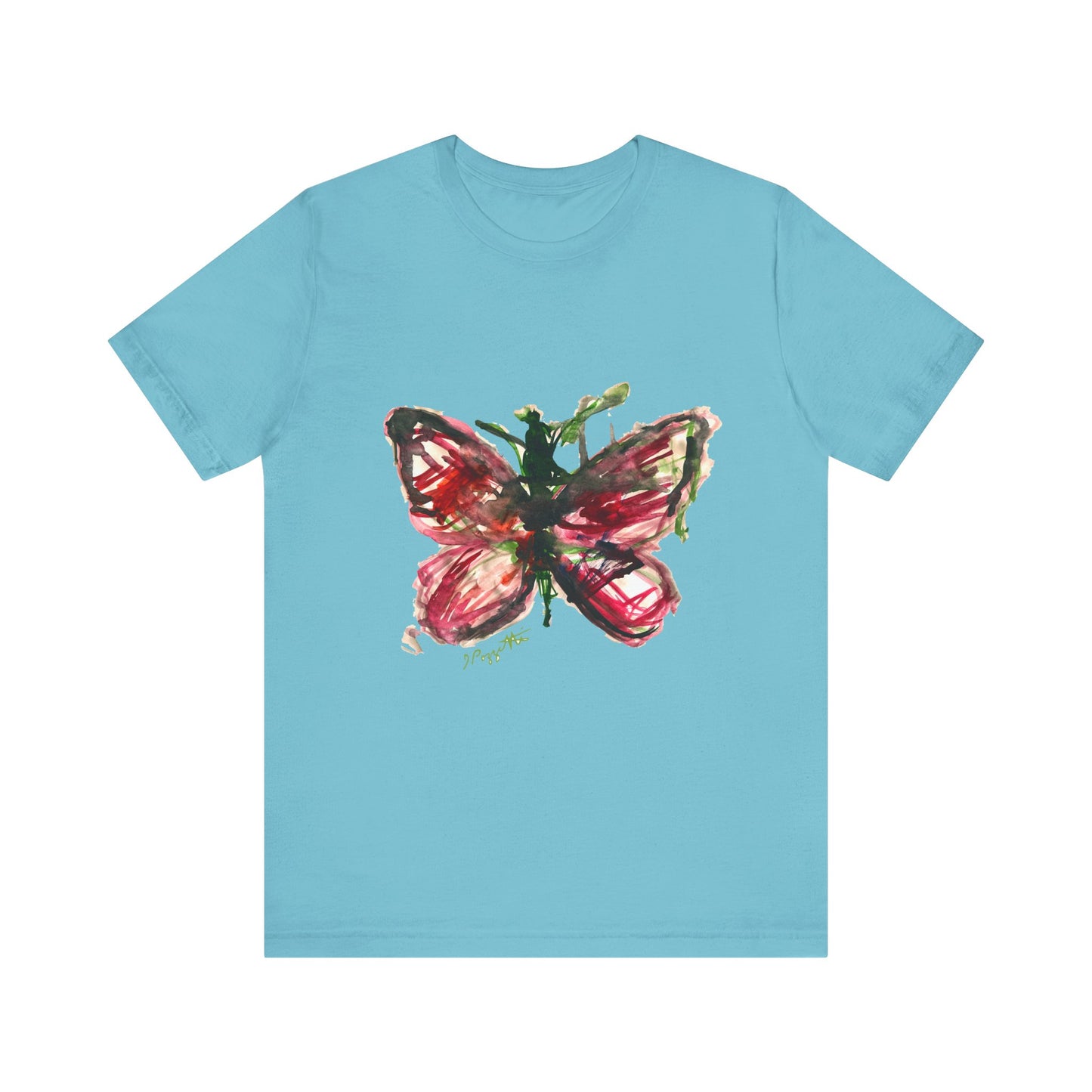 BUTTERFLY Watercolor Painting on T Shirt