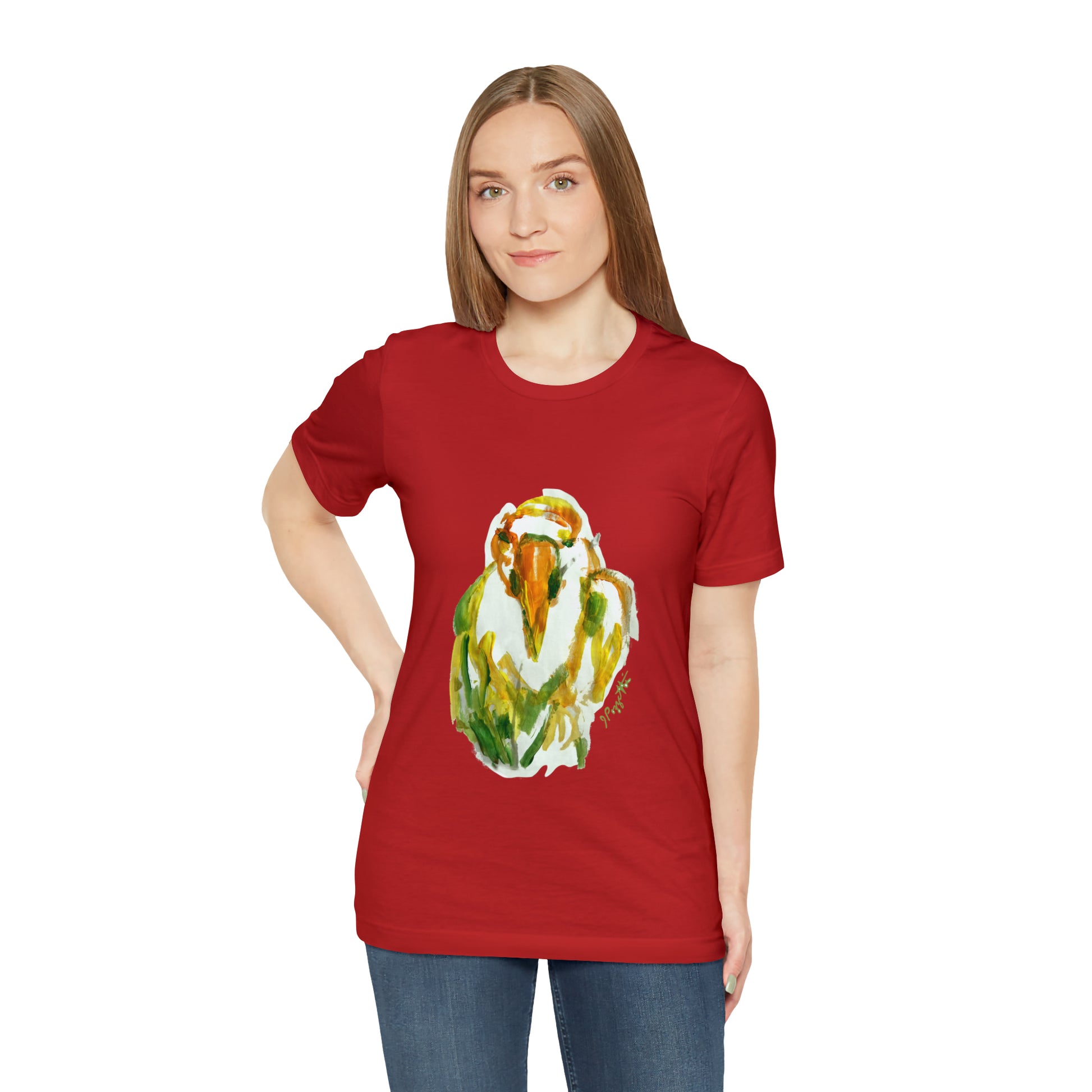 BIRD Watercolor Painting T Shirt with H&B Logo on Back