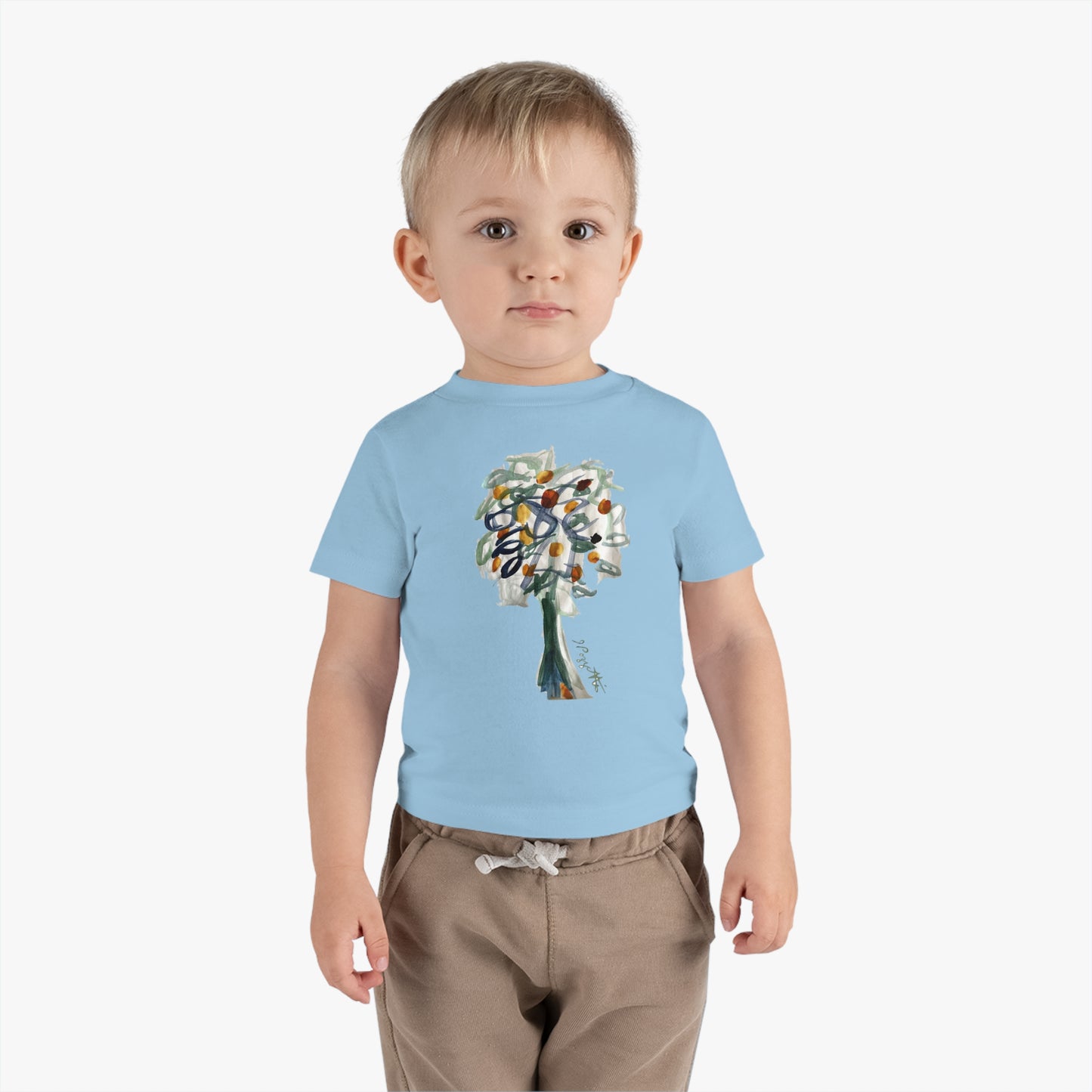 Infant Cotton Jersey Tee with Watercolor TREE