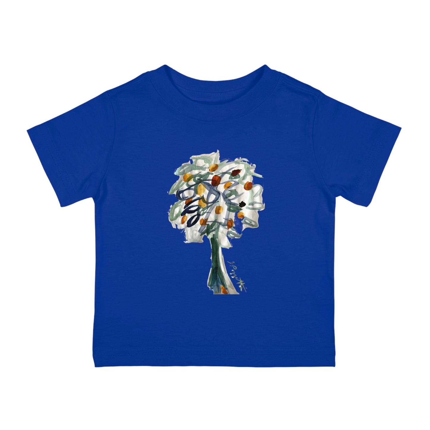 Infant Cotton Jersey Tee with Watercolor TREE