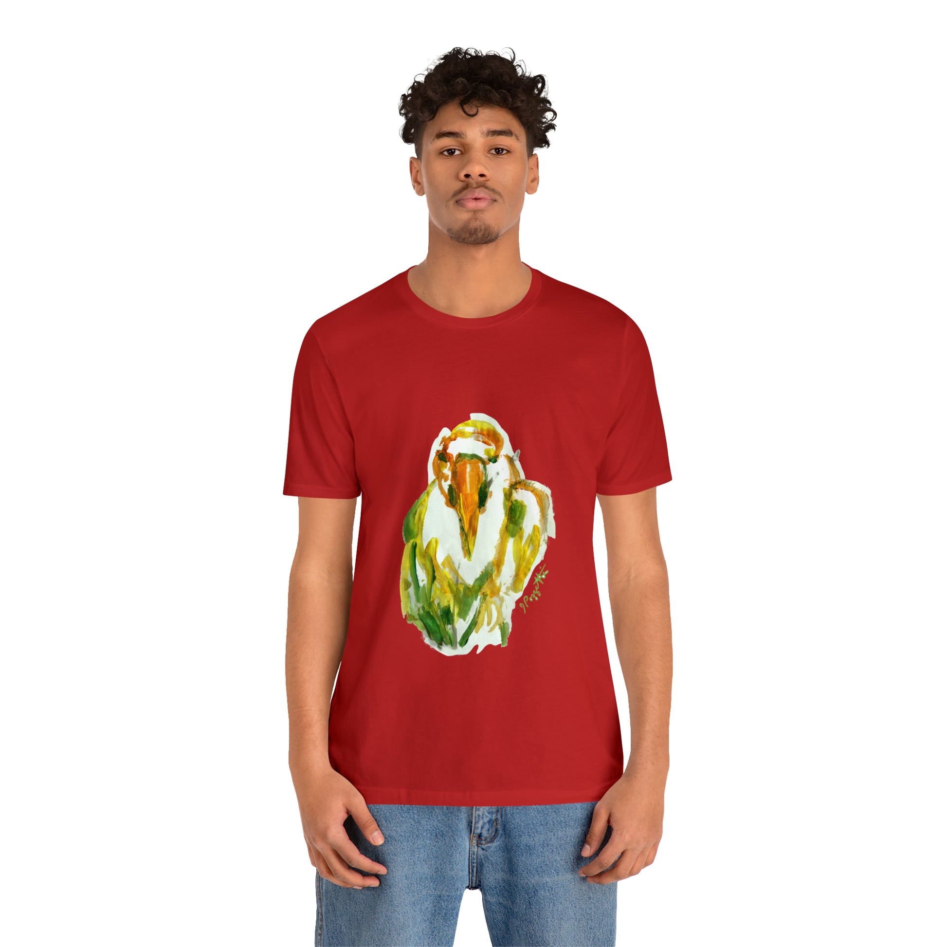 BIRD Watercolor Painting T Shirt with H&B Logo on Back