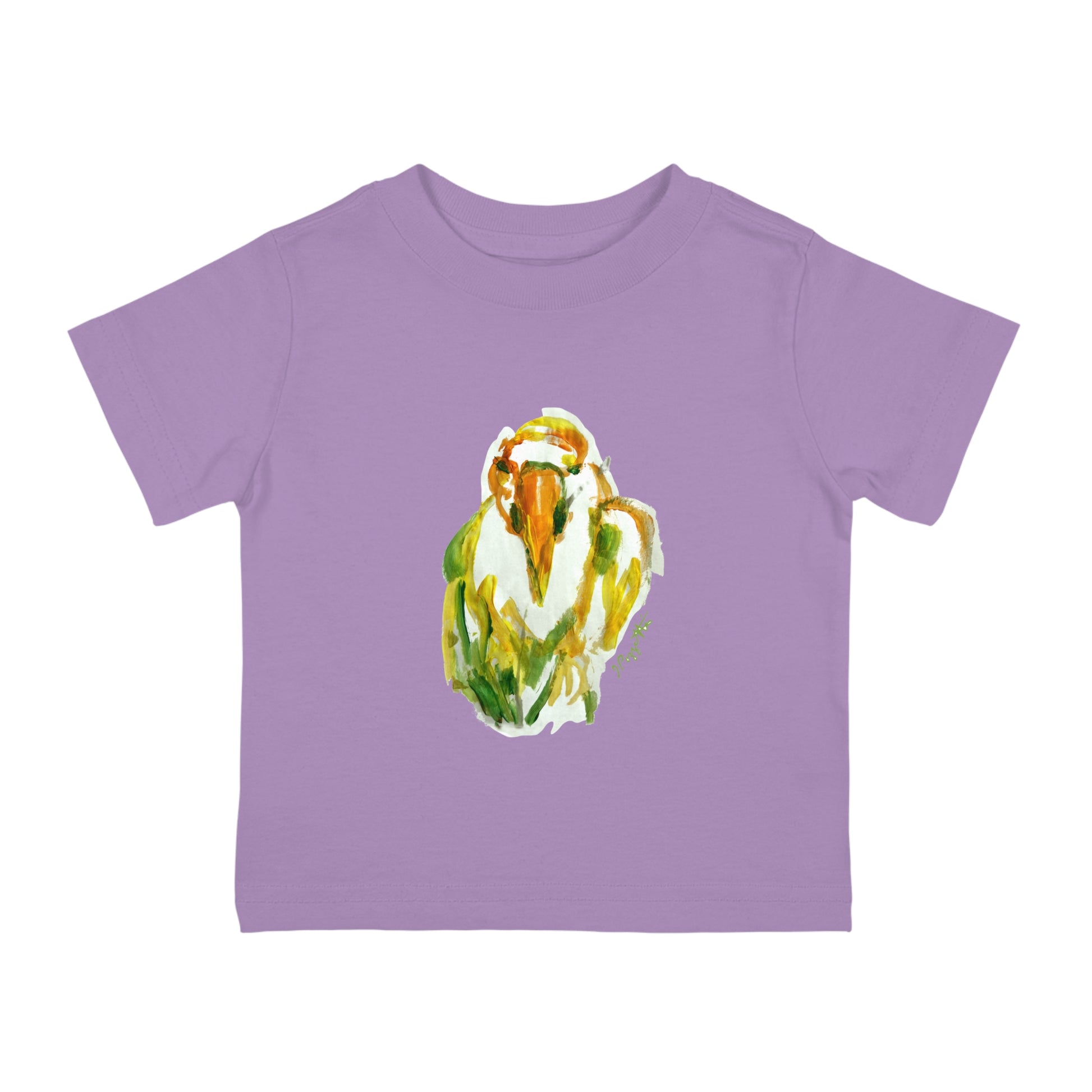 Infant Cotton Jersey Tee with Bird Watercolor