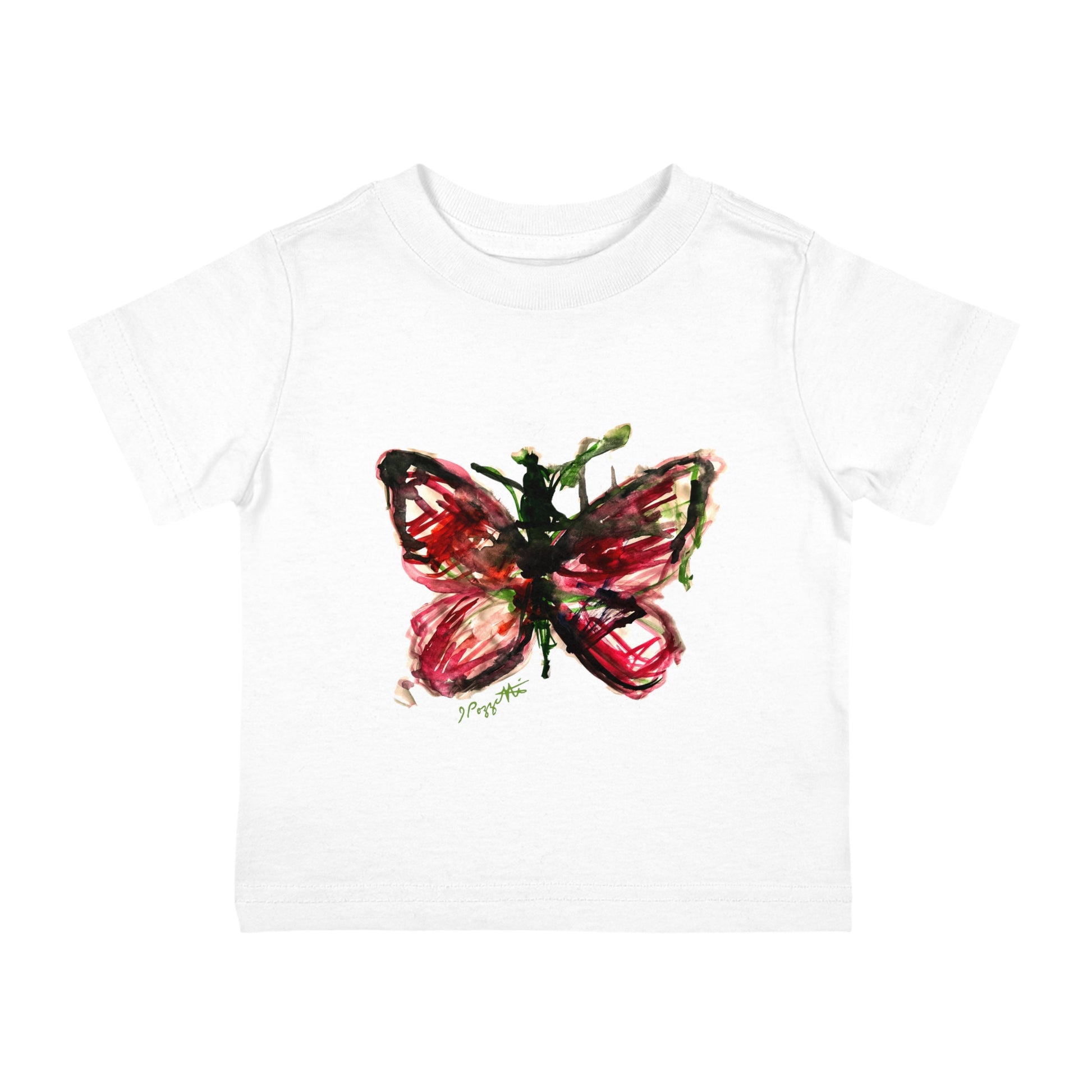 Infant Cotton Jersey Tee with Watercolor BUTTERFLY