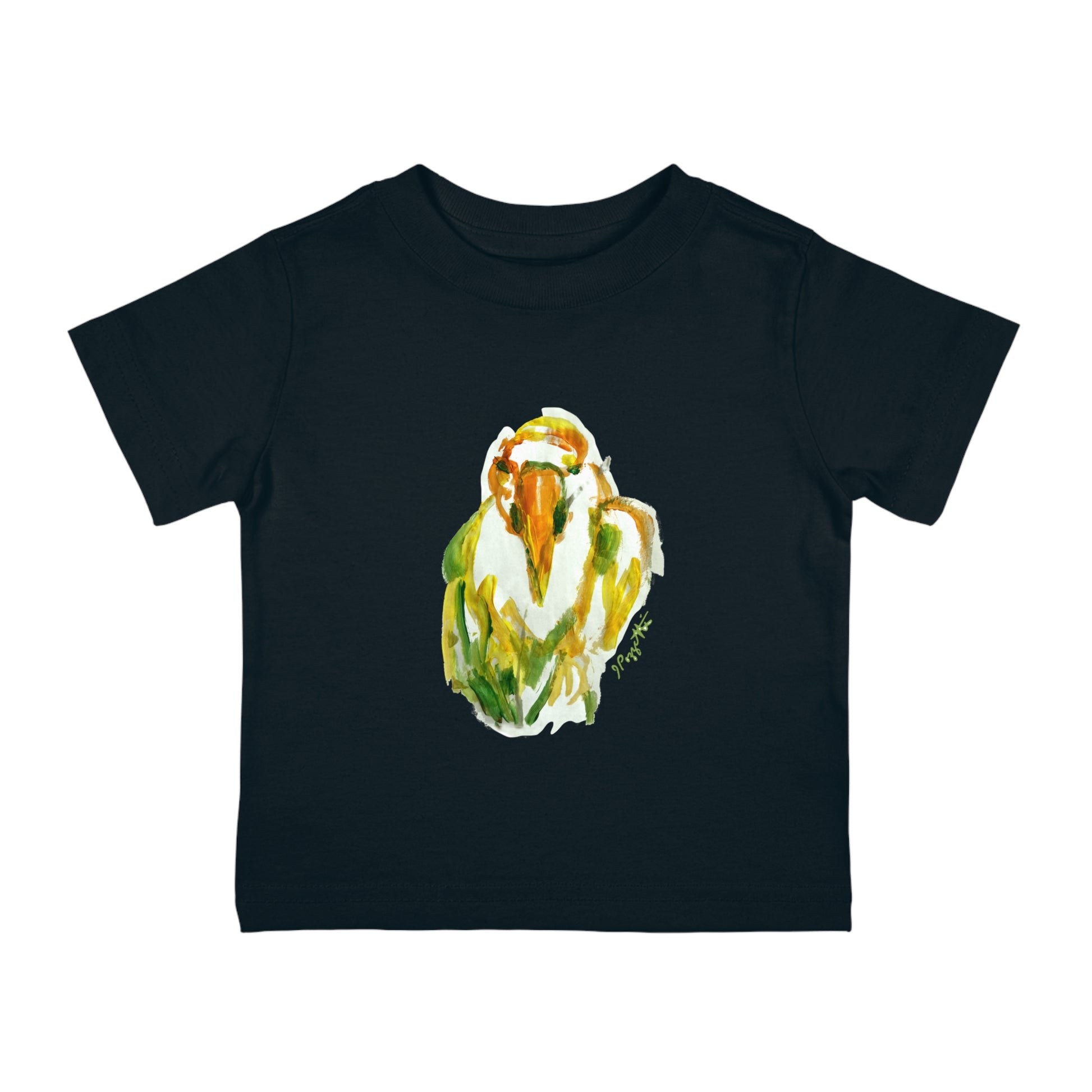 Infant Cotton Jersey Tee with Bird Watercolor