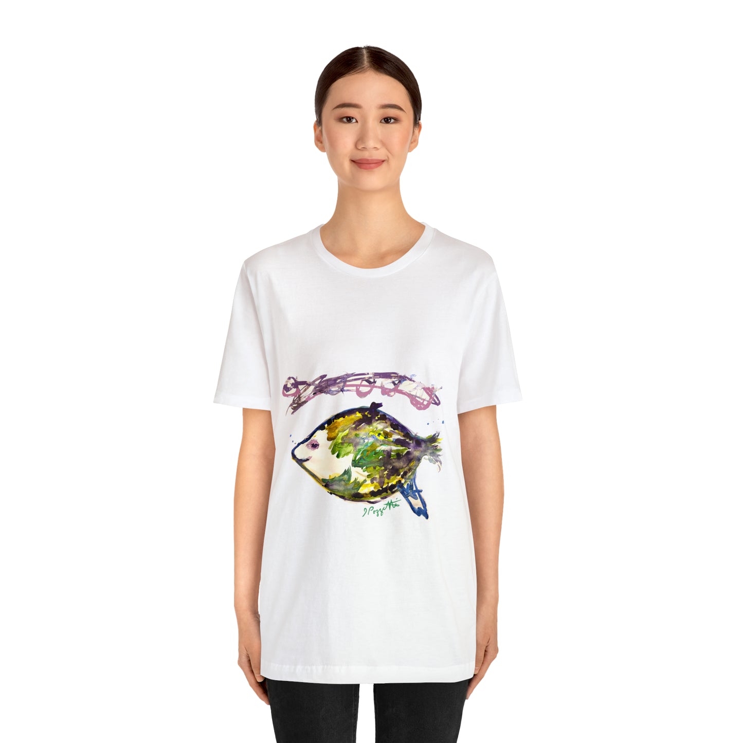 FISH Watercolor Painting on T Shirt