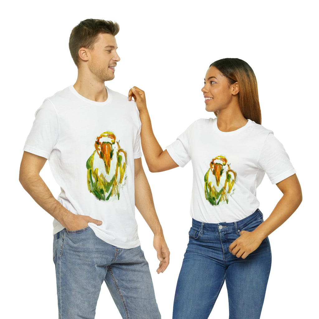 BIRD Watercolor Painting T Shirt with H&B Logo on Back