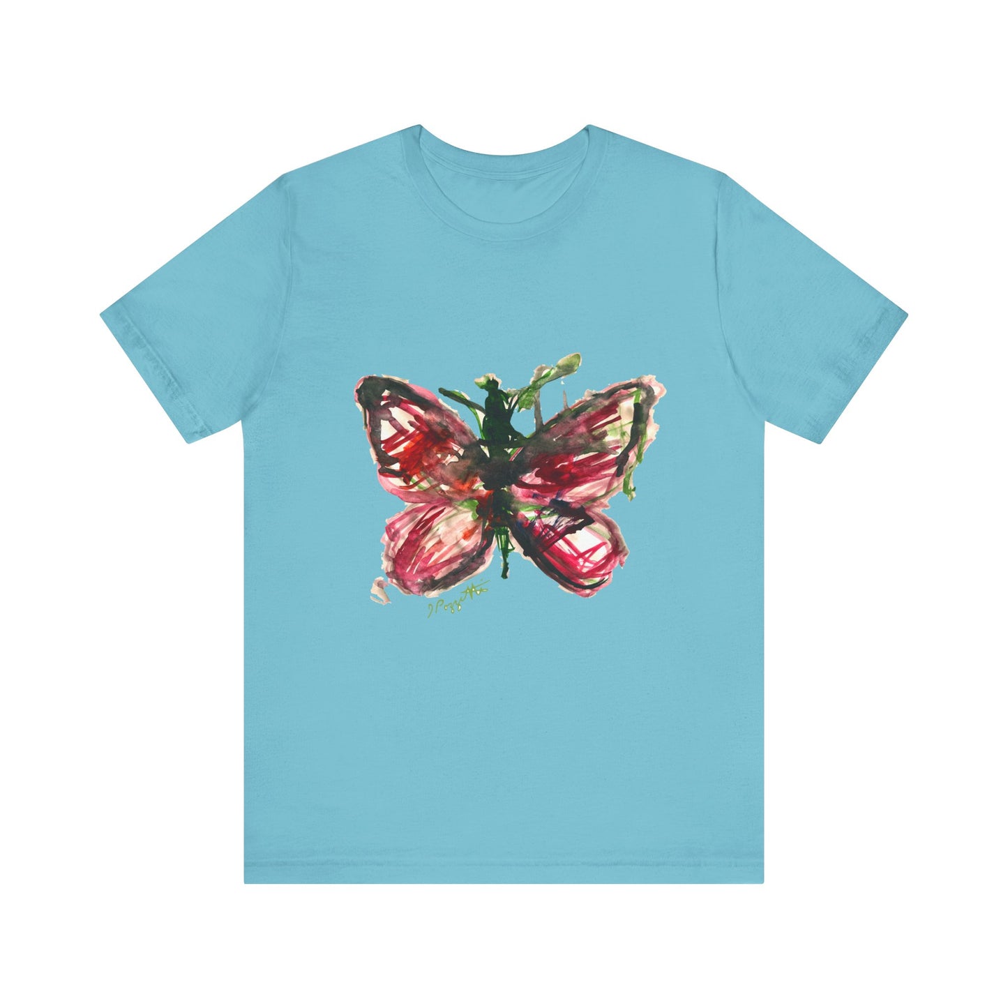 BUTTERFLY Watercolor Painting on T Shirt