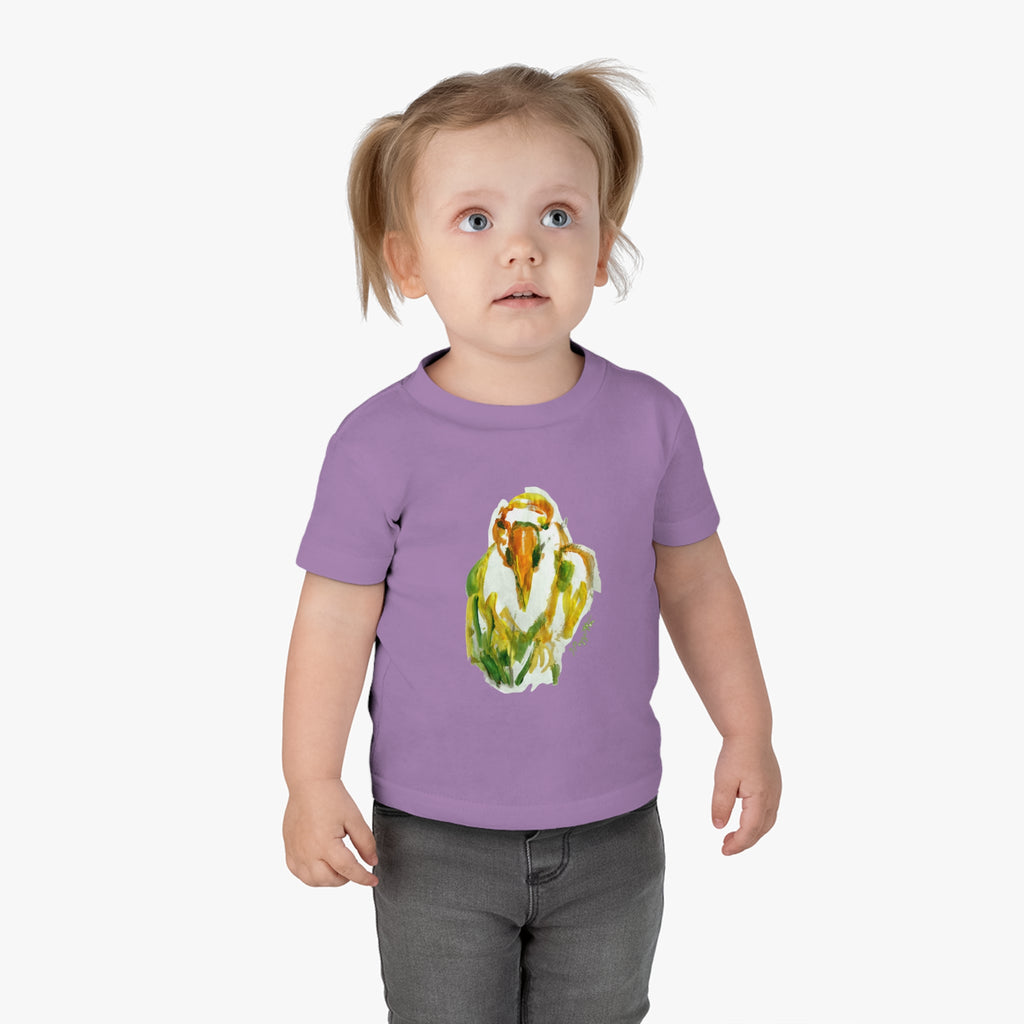 Infant Cotton Jersey Tee with Bird Watercolor