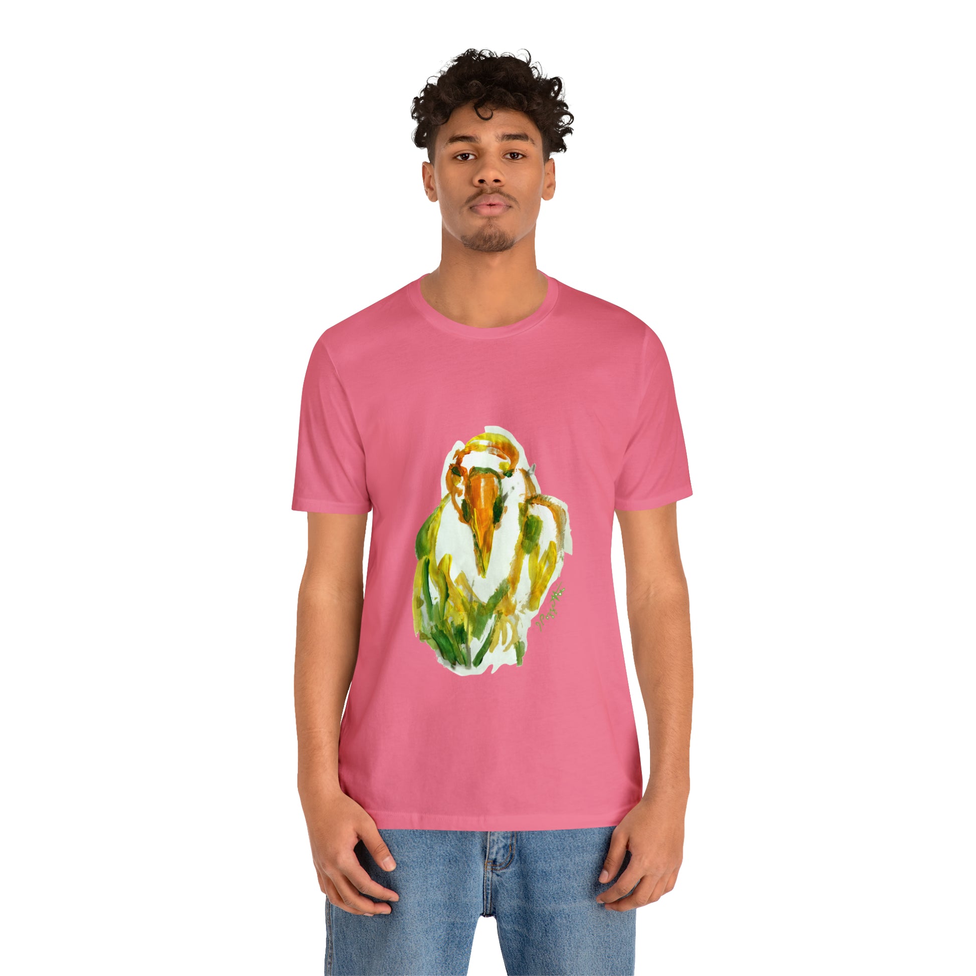 BIRD Watercolor Painting T Shirt with H&B Logo on Back