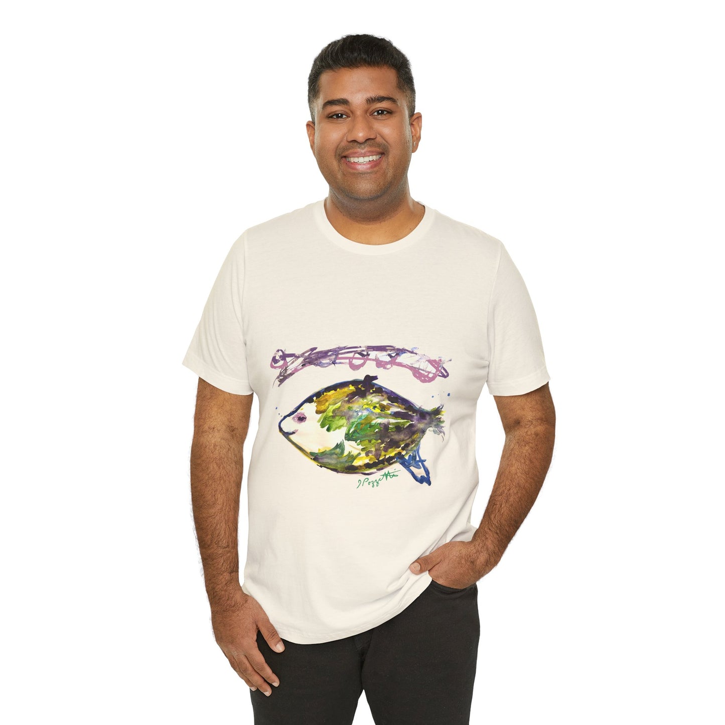 FISH Watercolor Painting on T Shirt