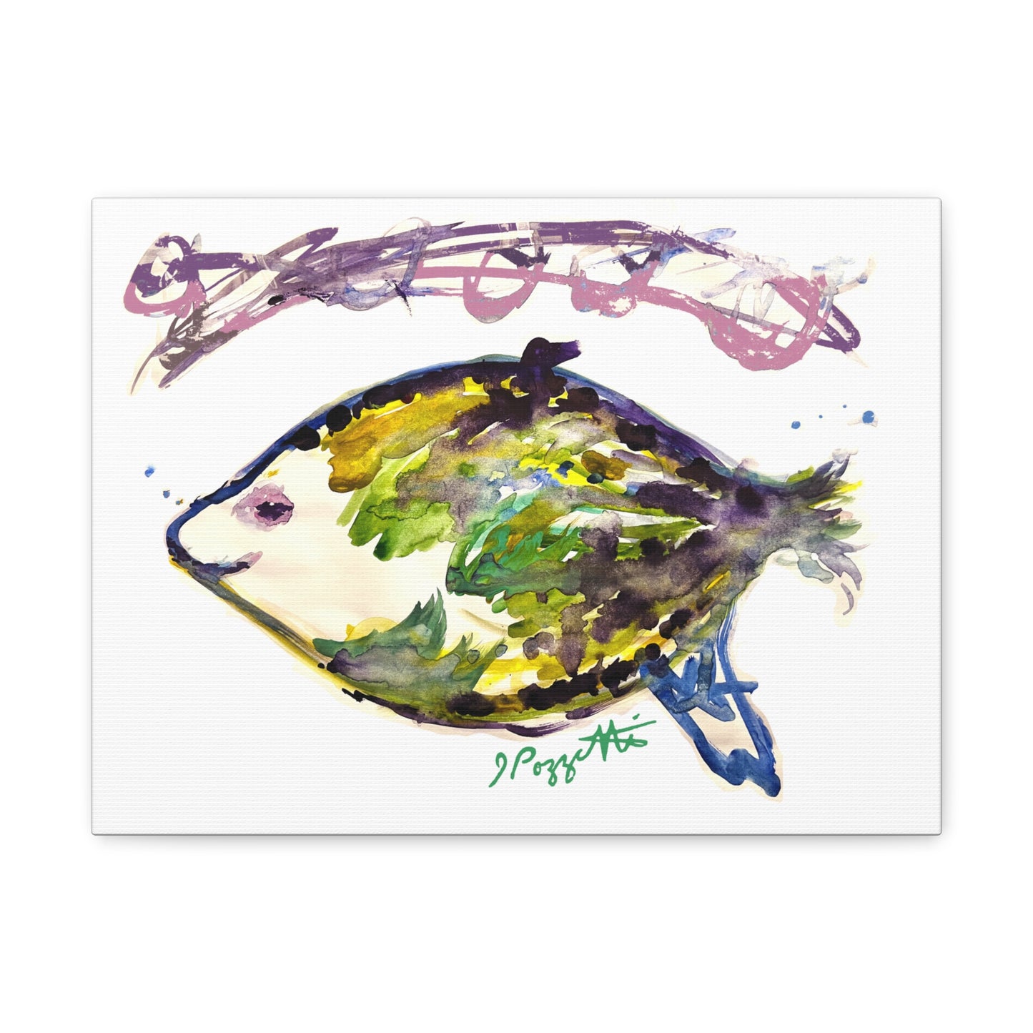 Watercolor Style Fish Canvas Art