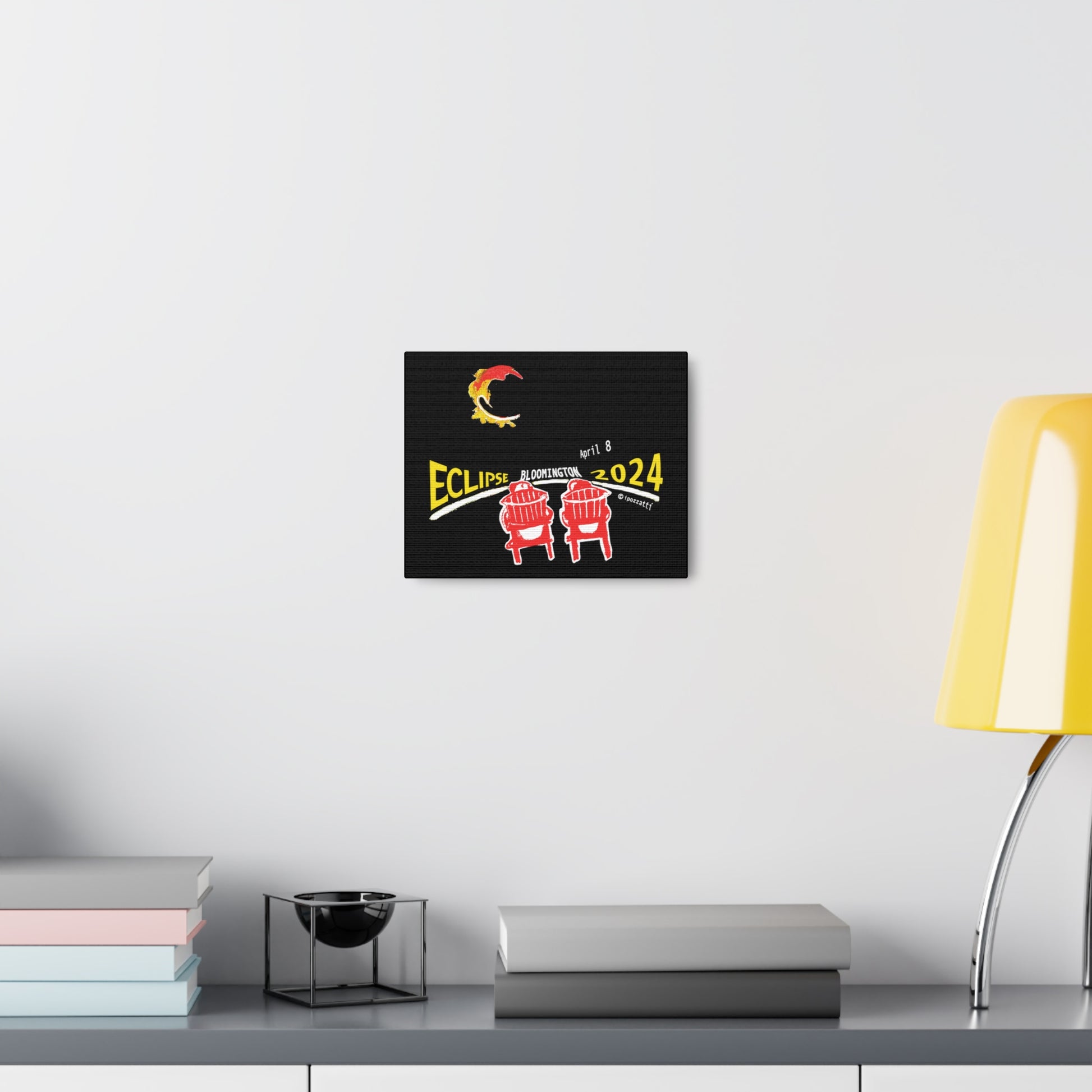 Watercolor Style Eclipse Canvas Art