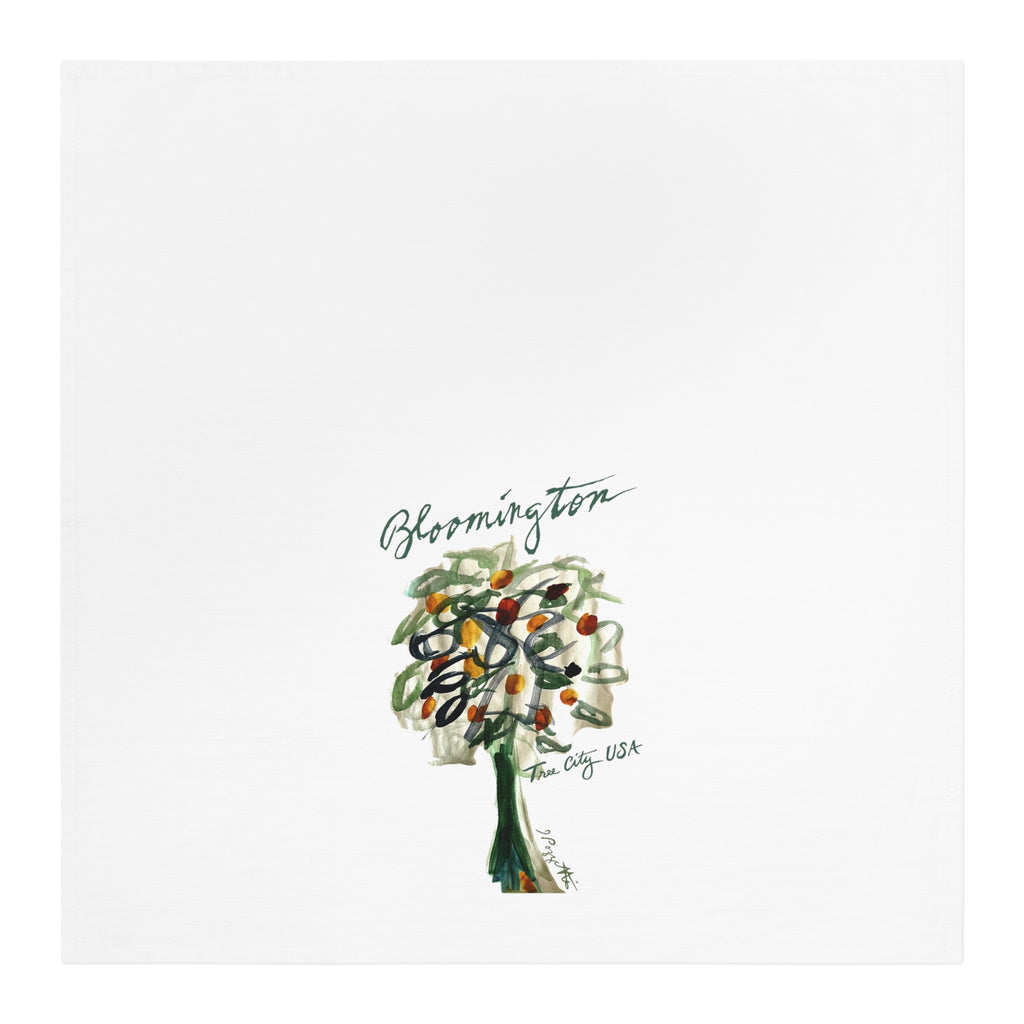Bloomington Tree Design Tea Towel -  28 x 28"
