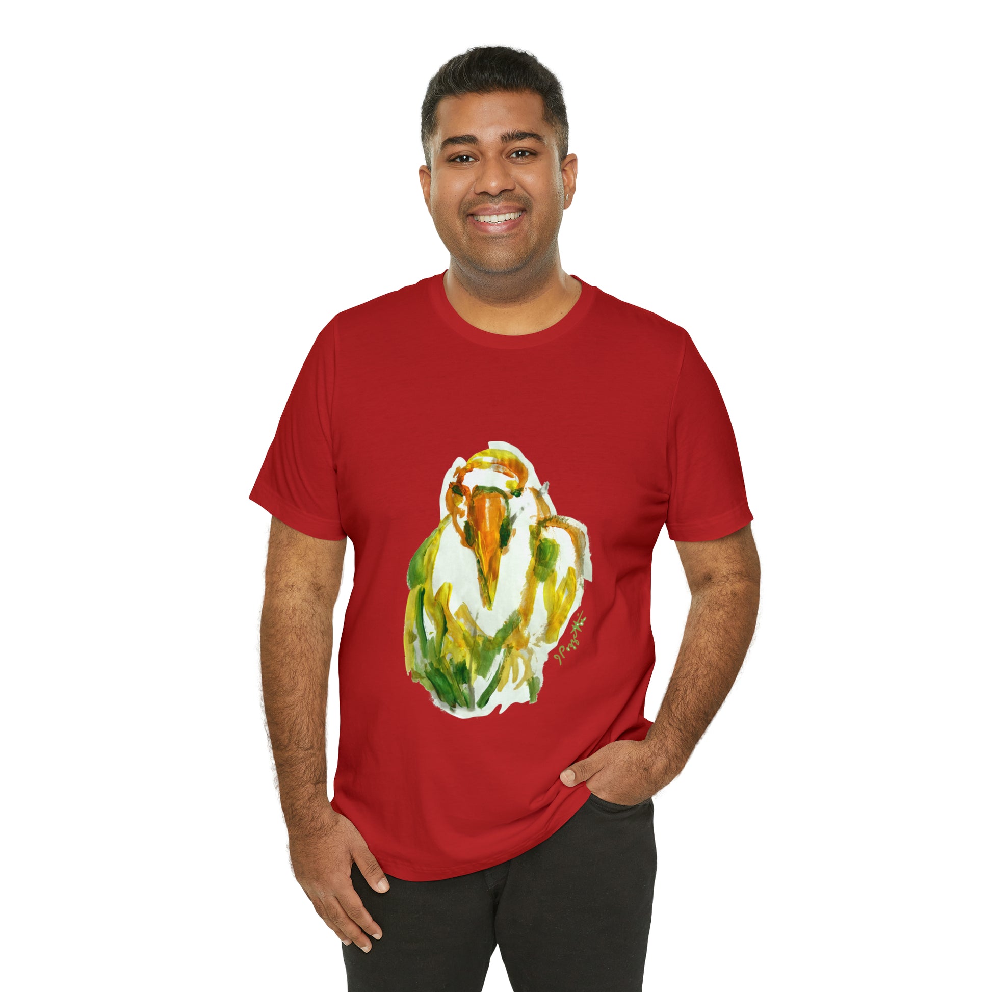 BIRD Watercolor Painting T Shirt with H&B Logo on Back