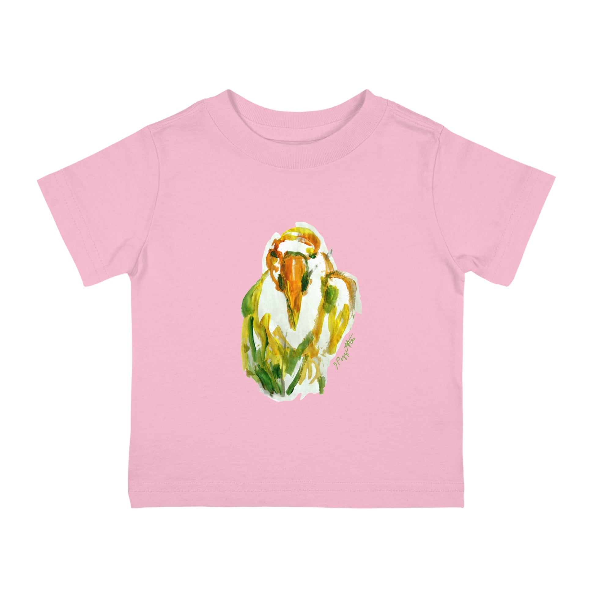Infant Cotton Jersey Tee with Bird Watercolor