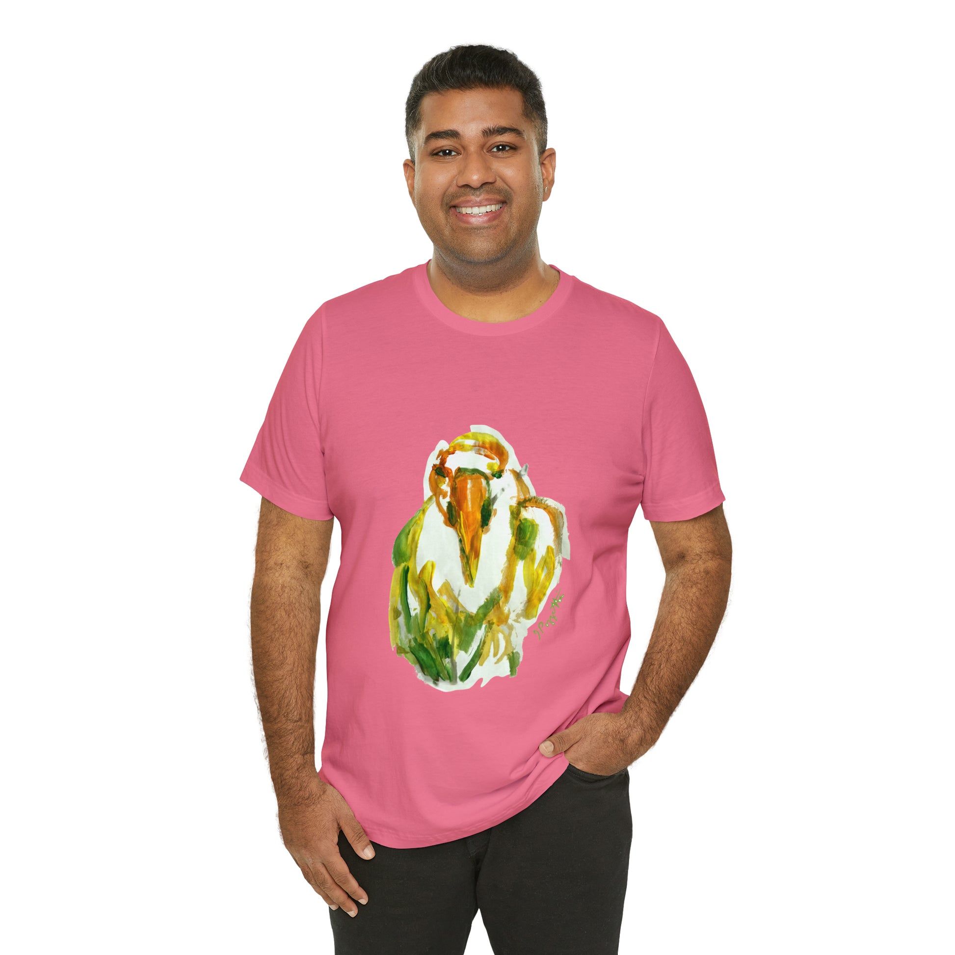BIRD Watercolor Painting T Shirt with H&B Logo on Back