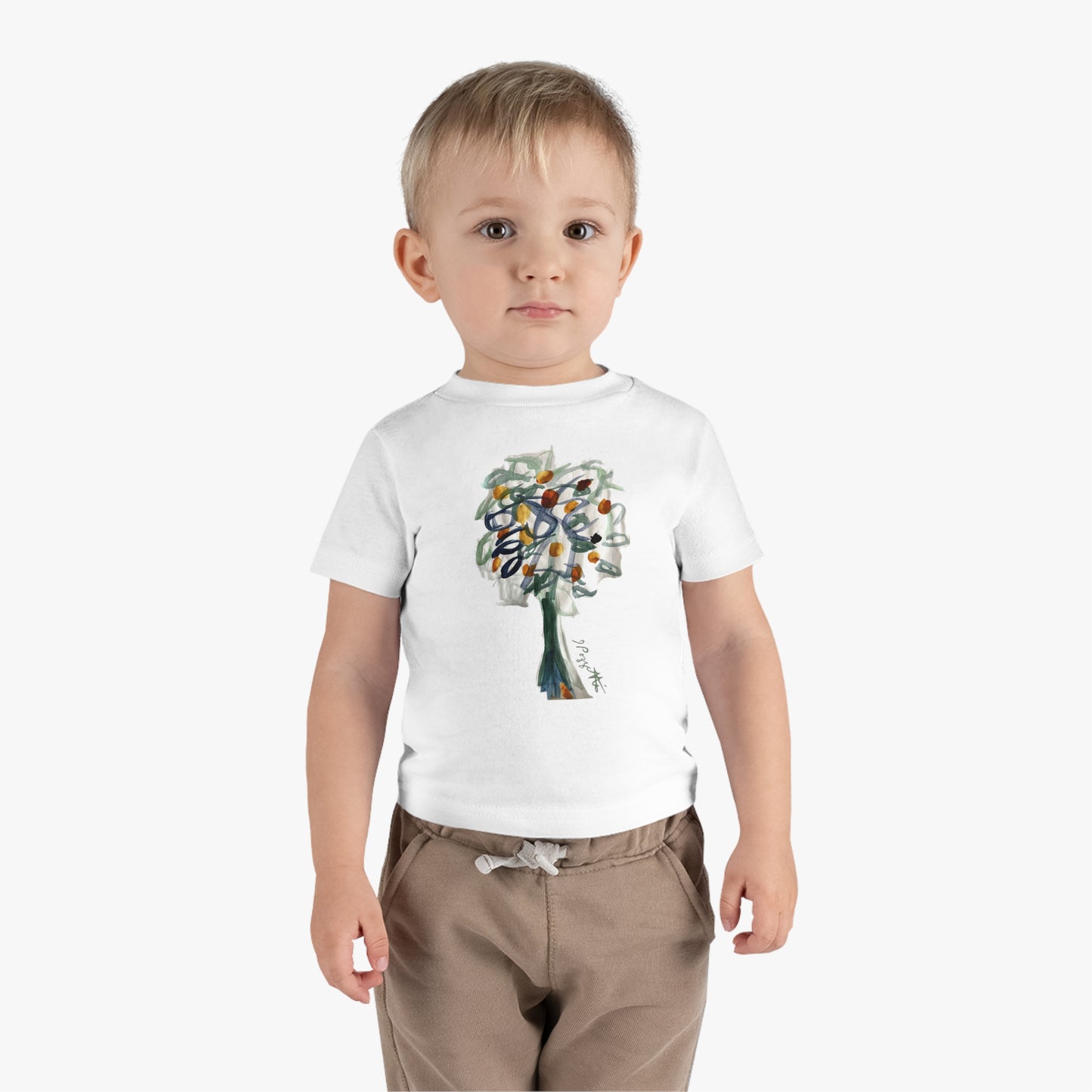 Infant Cotton Jersey Tee with Watercolor TREE