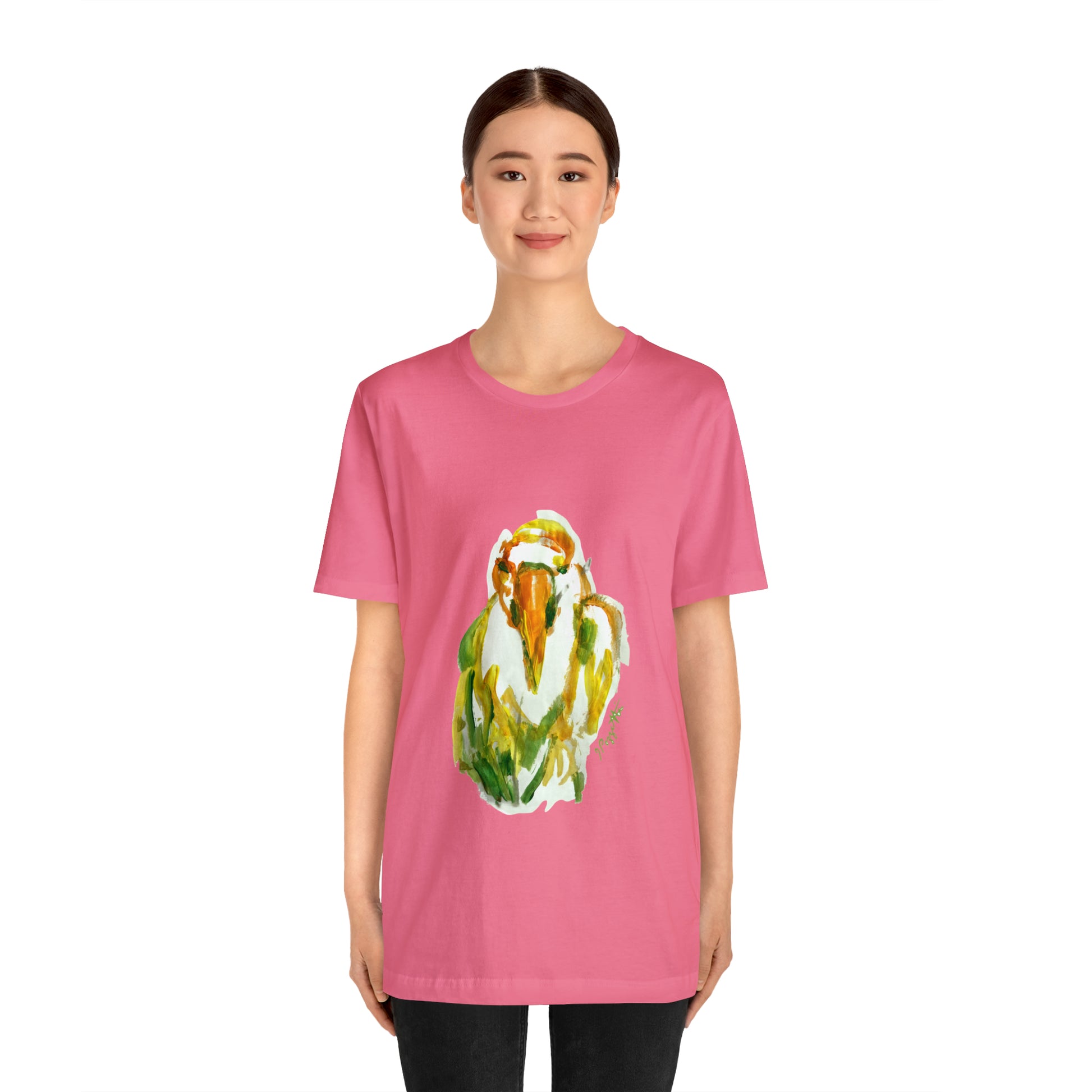 BIRD Watercolor Painting T Shirt with H&B Logo on Back