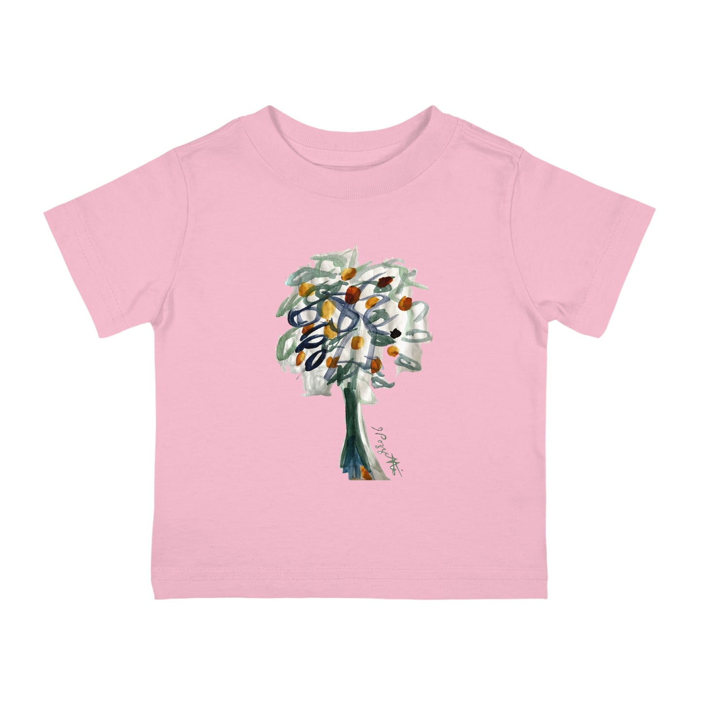 Infant Cotton Jersey Tee with Watercolor TREE