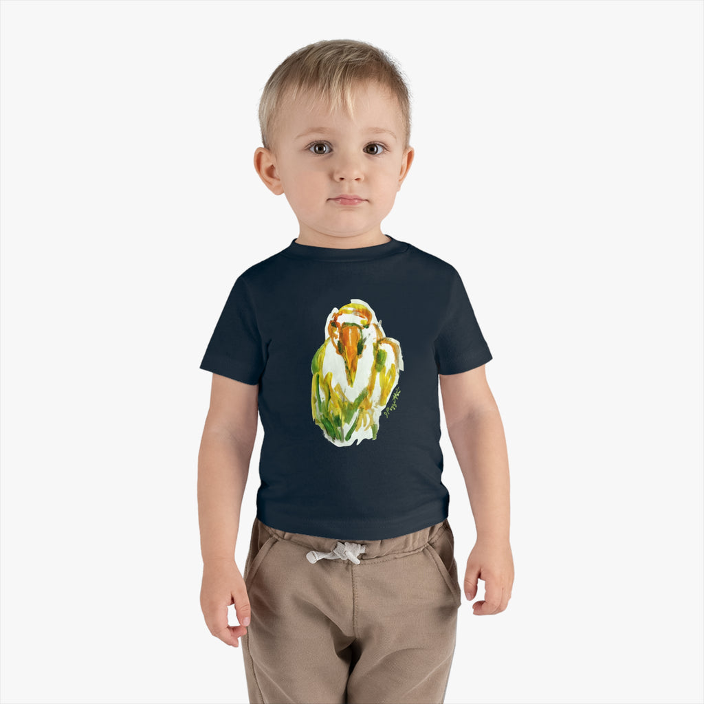 Infant Cotton Jersey Tee with Bird Watercolor