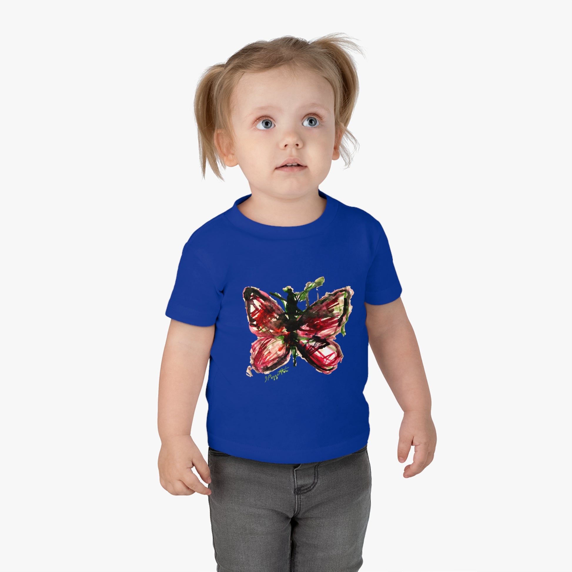 Infant Cotton Jersey Tee with Watercolor BUTTERFLY