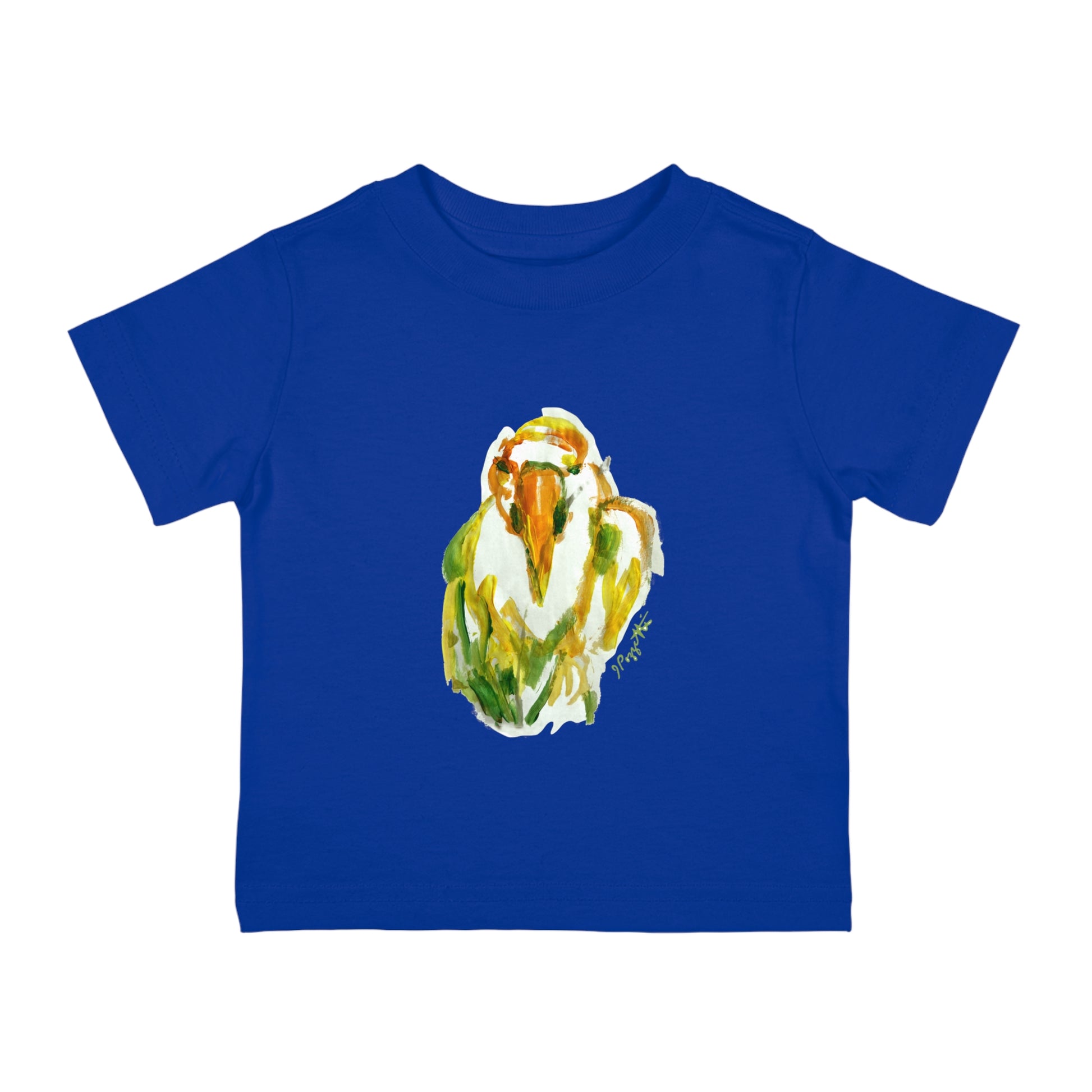 Infant Cotton Jersey Tee with Bird Watercolor