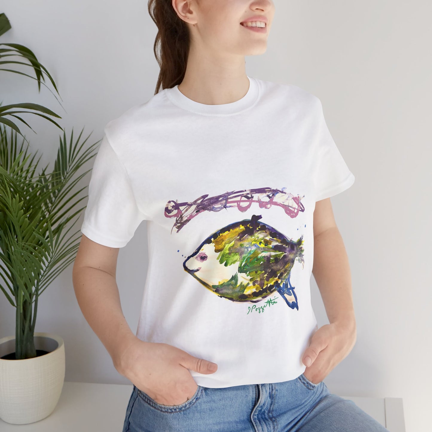 FISH Watercolor Painting on T Shirt