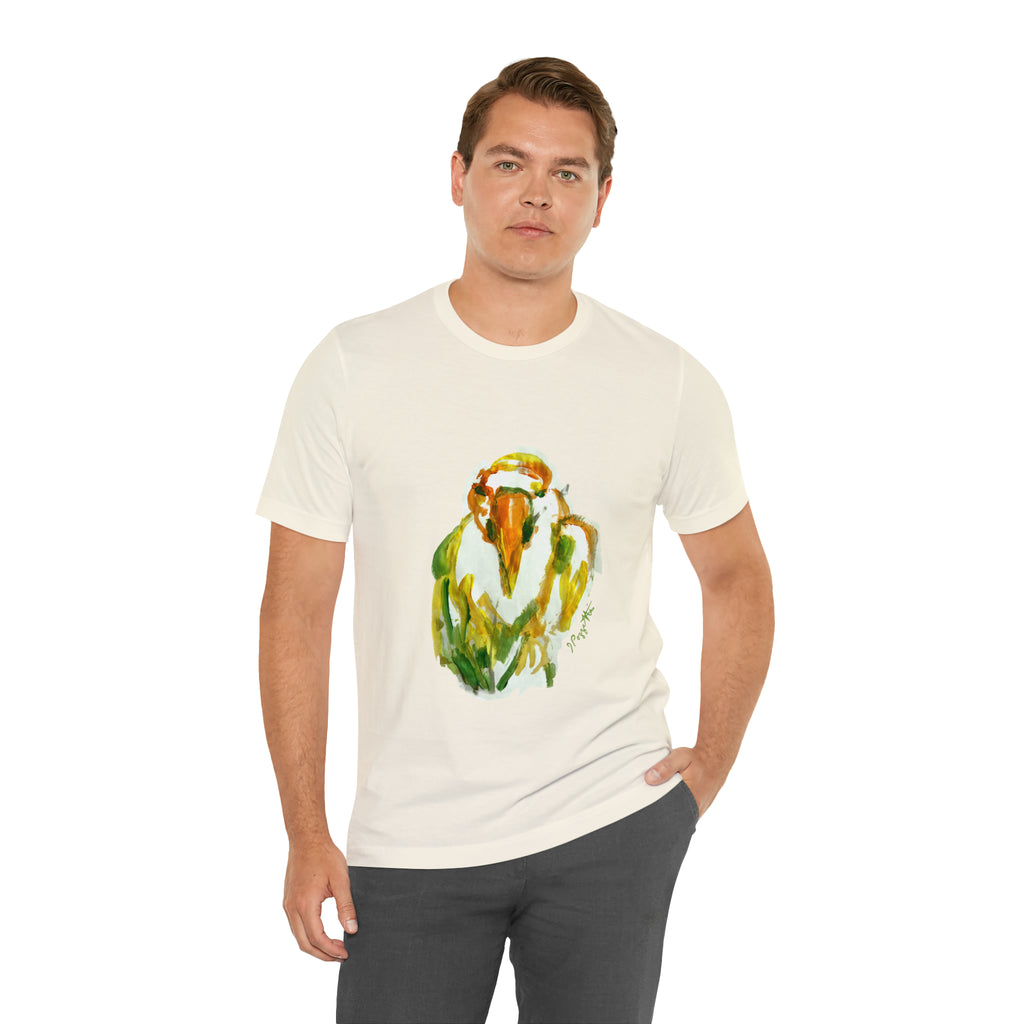 BIRD Watercolor Painting T Shirt with H&B Logo on Back