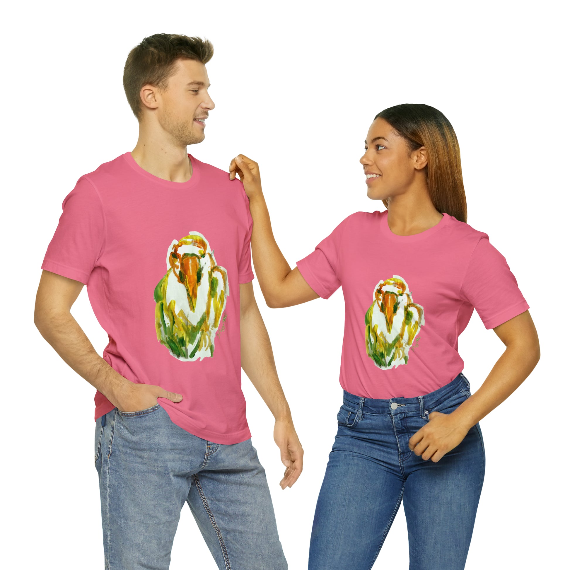 BIRD Watercolor Painting T Shirt with H&B Logo on Back