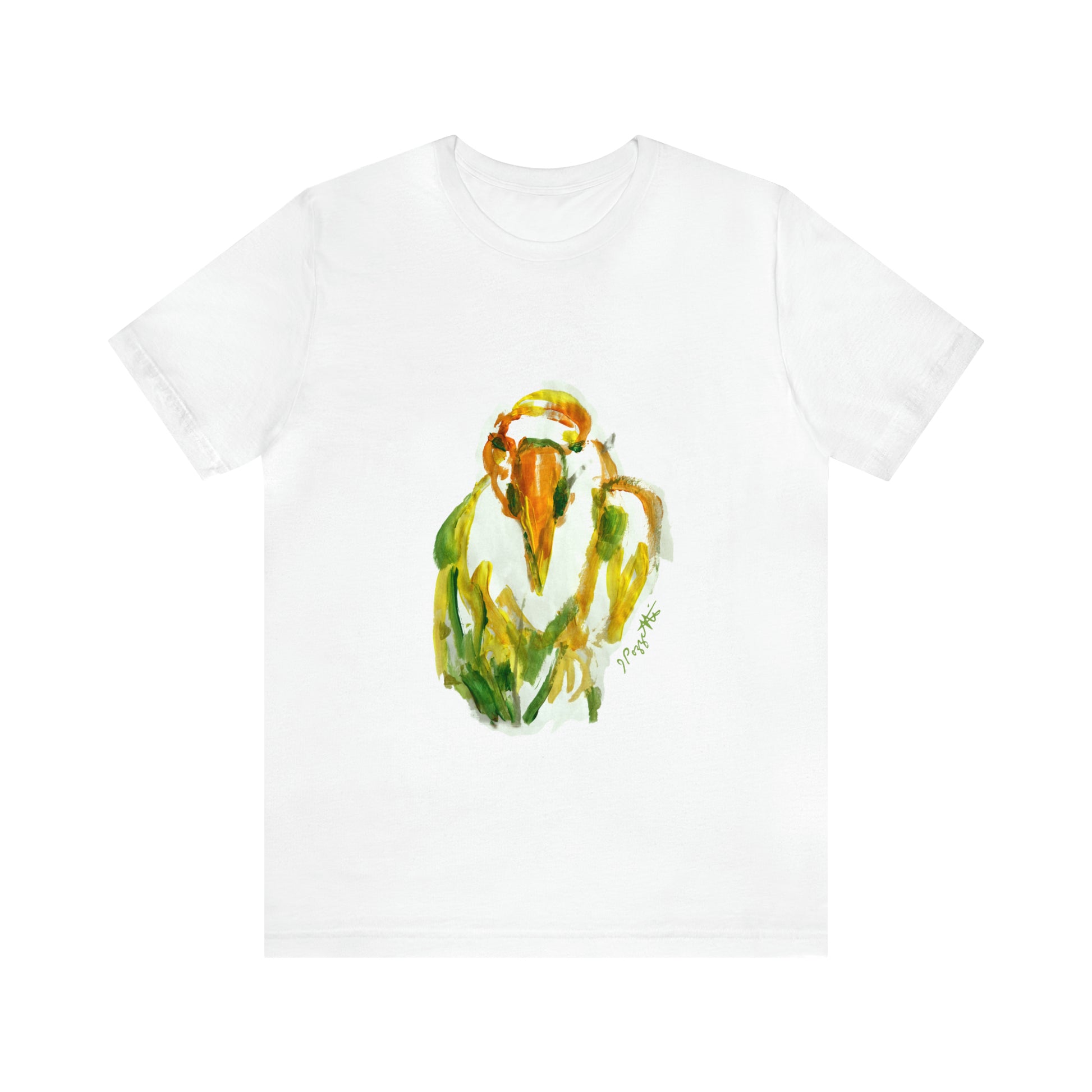 BIRD Watercolor Painting T Shirt with H&B Logo on Back
