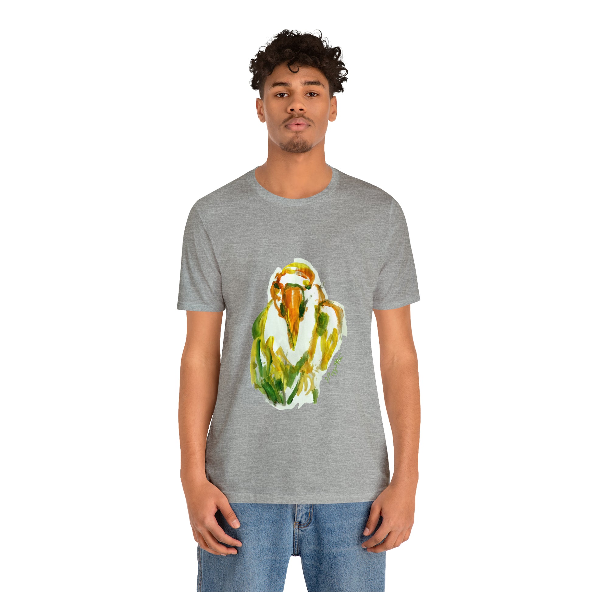 BIRD Watercolor Painting T Shirt with H&B Logo on Back
