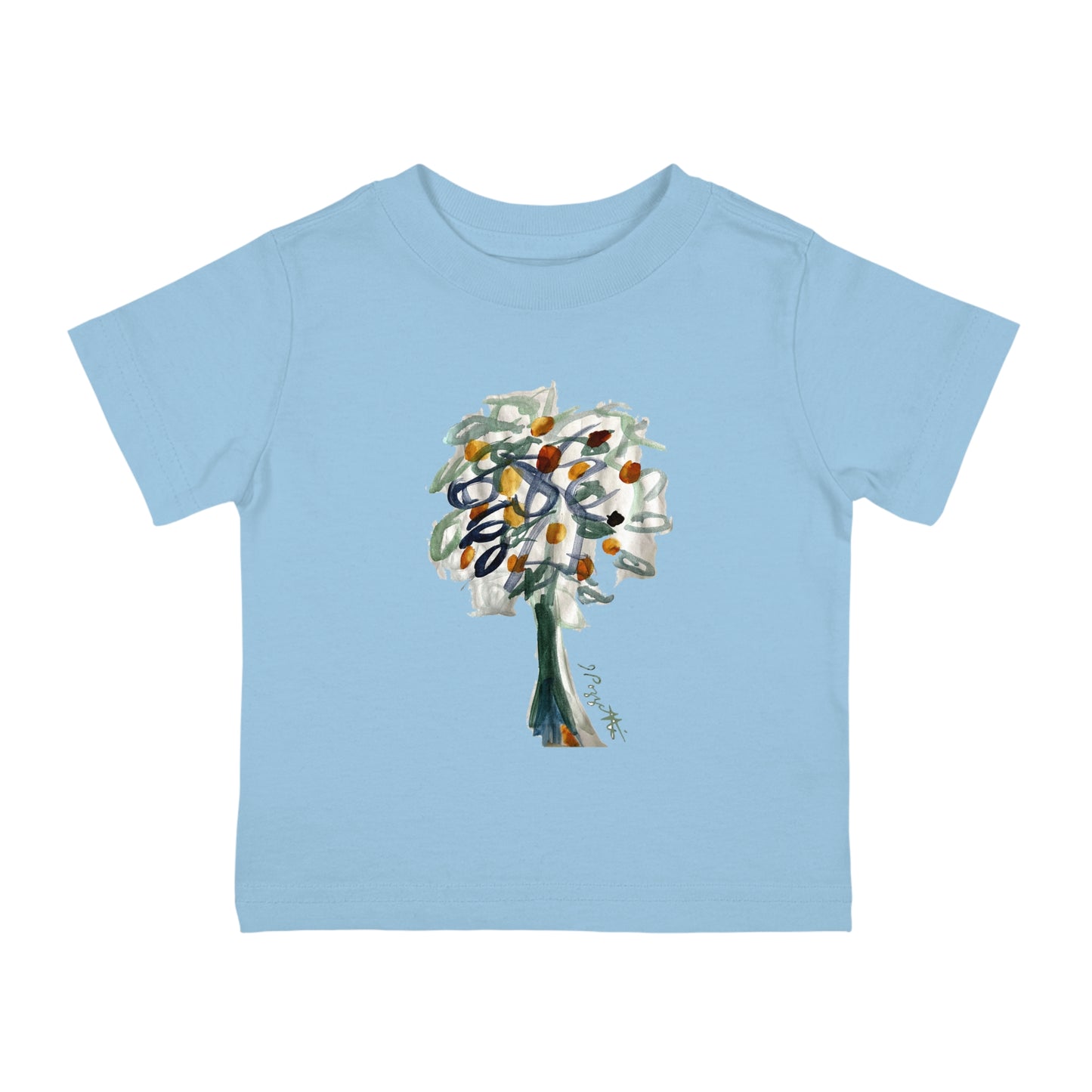 Infant Cotton Jersey Tee with Watercolor TREE