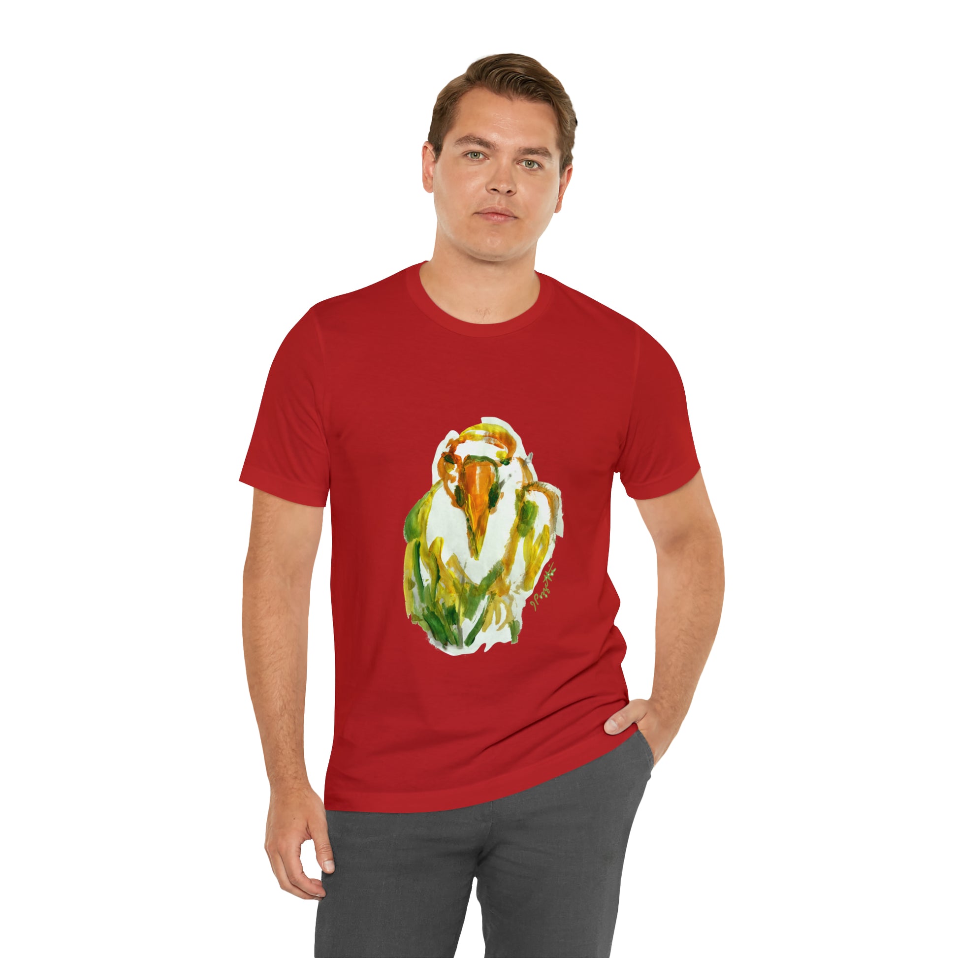 BIRD Watercolor Painting T Shirt with H&B Logo on Back