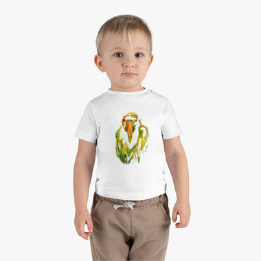 Infant Cotton Jersey Tee with Bird Watercolor