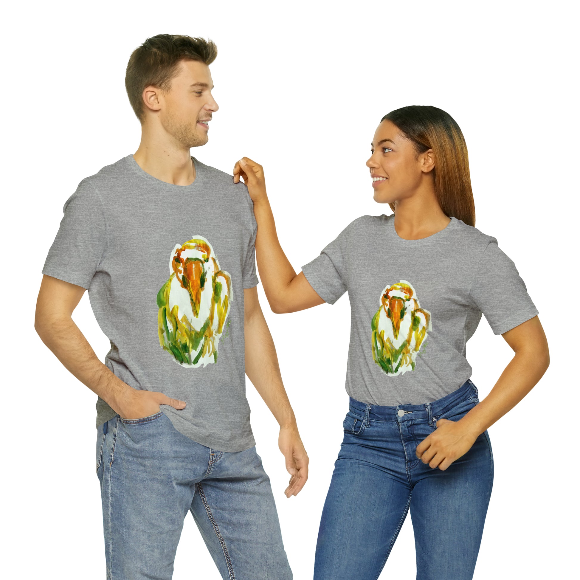 BIRD Watercolor Painting T Shirt with H&B Logo on Back
