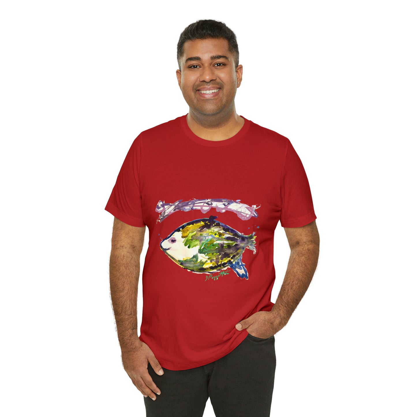FISH Watercolor Painting on T Shirt