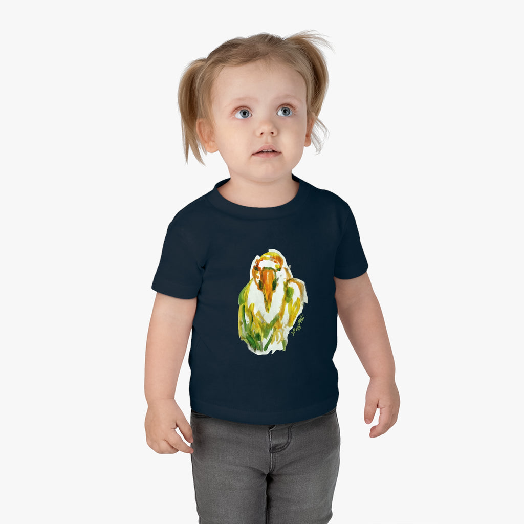 Infant Cotton Jersey Tee with Bird Watercolor