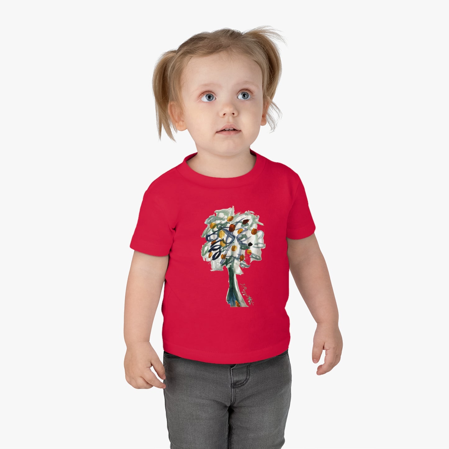 Infant Cotton Jersey Tee with Watercolor TREE