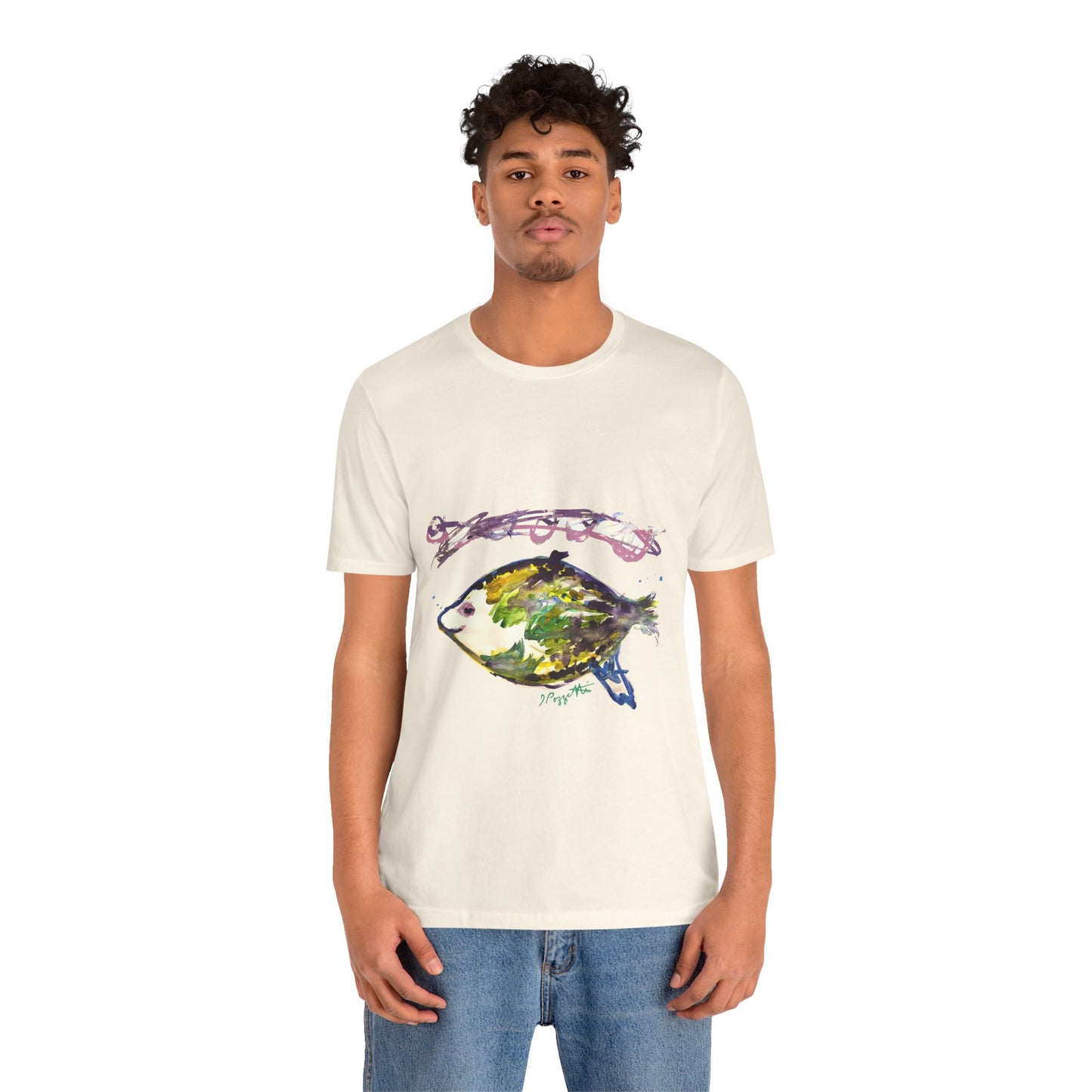 FISH Watercolor Painting on T Shirt