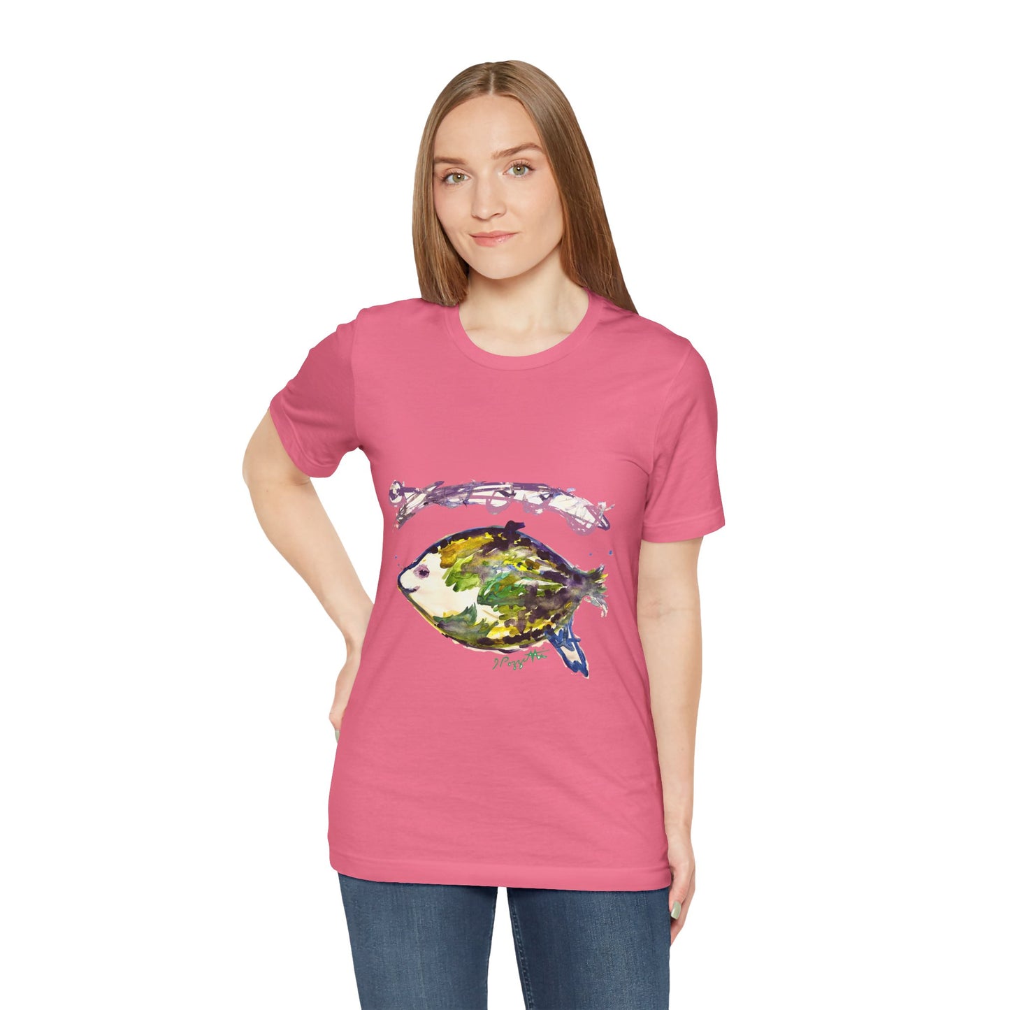 FISH Watercolor Painting on T Shirt