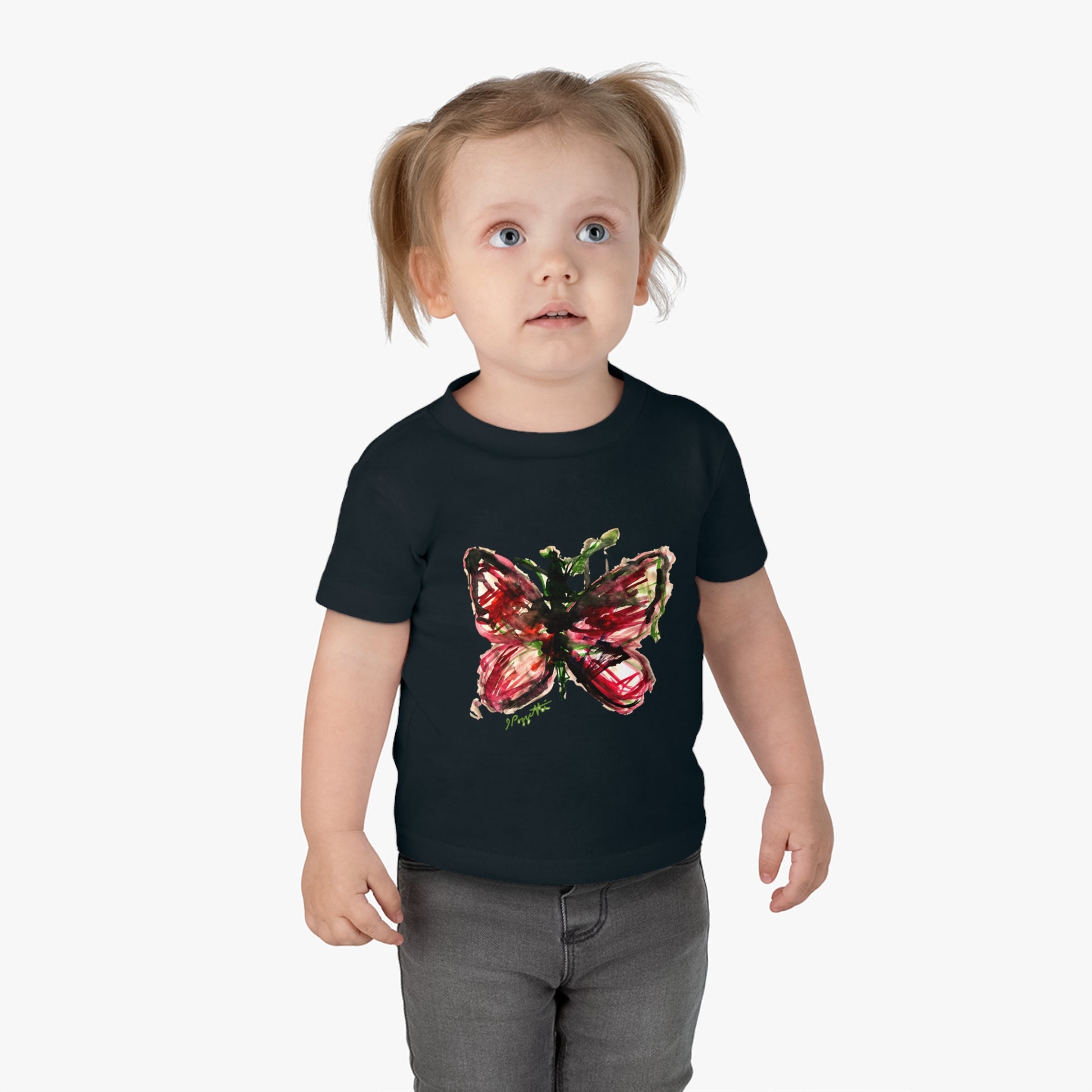 Infant Cotton Jersey Tee with Watercolor BUTTERFLY