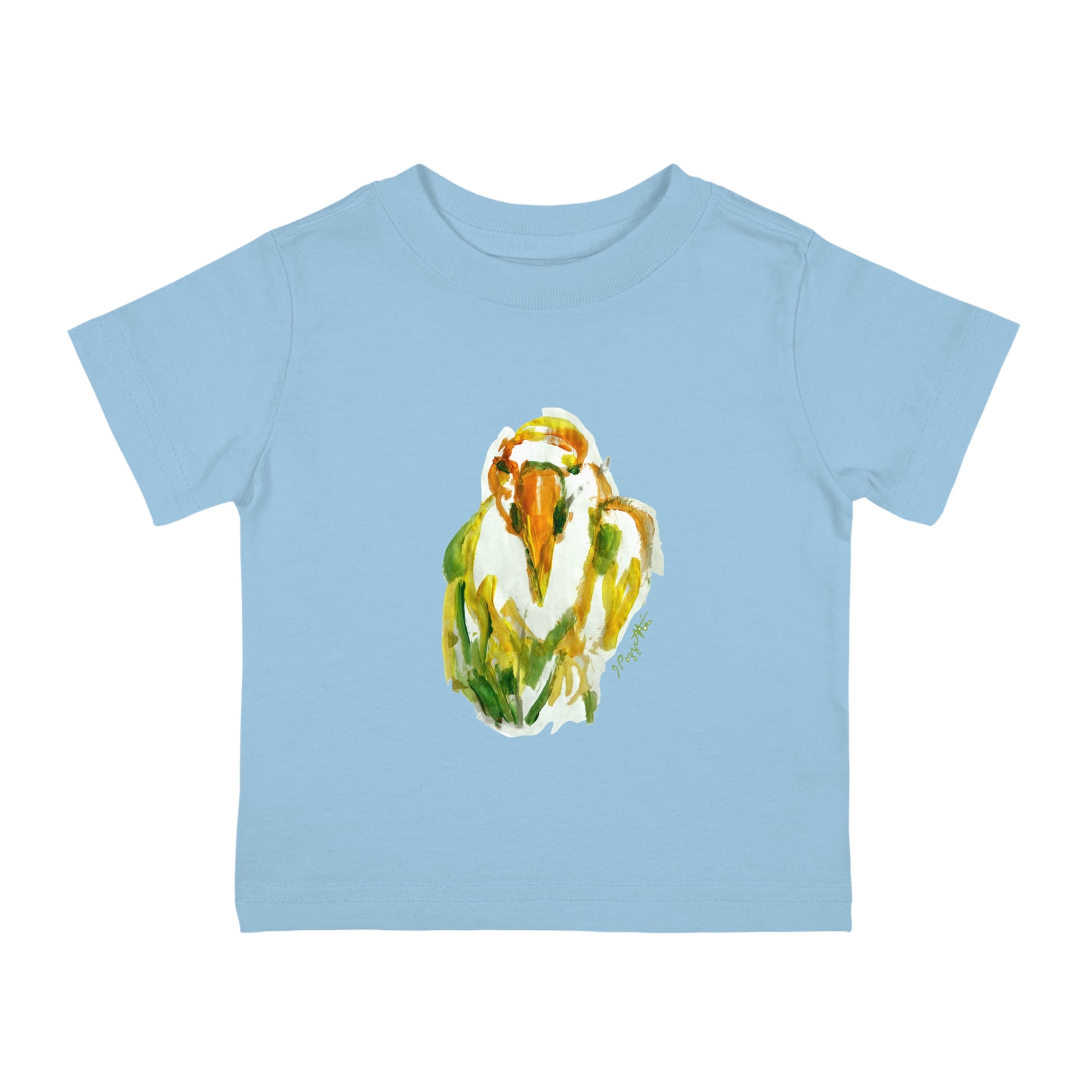 Infant Cotton Jersey Tee with Bird Watercolor