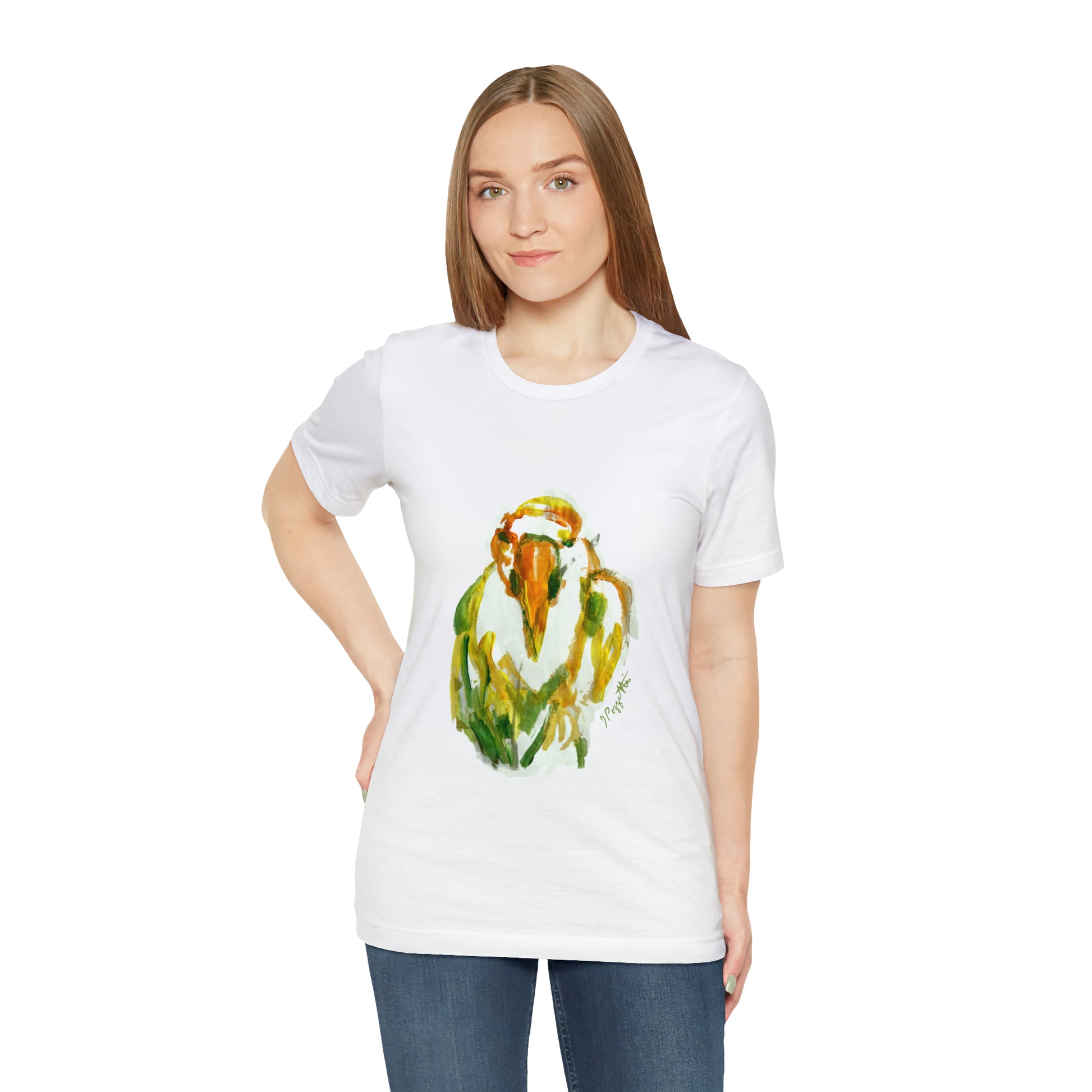 BIRD Watercolor Painting T Shirt with H&B Logo on Back